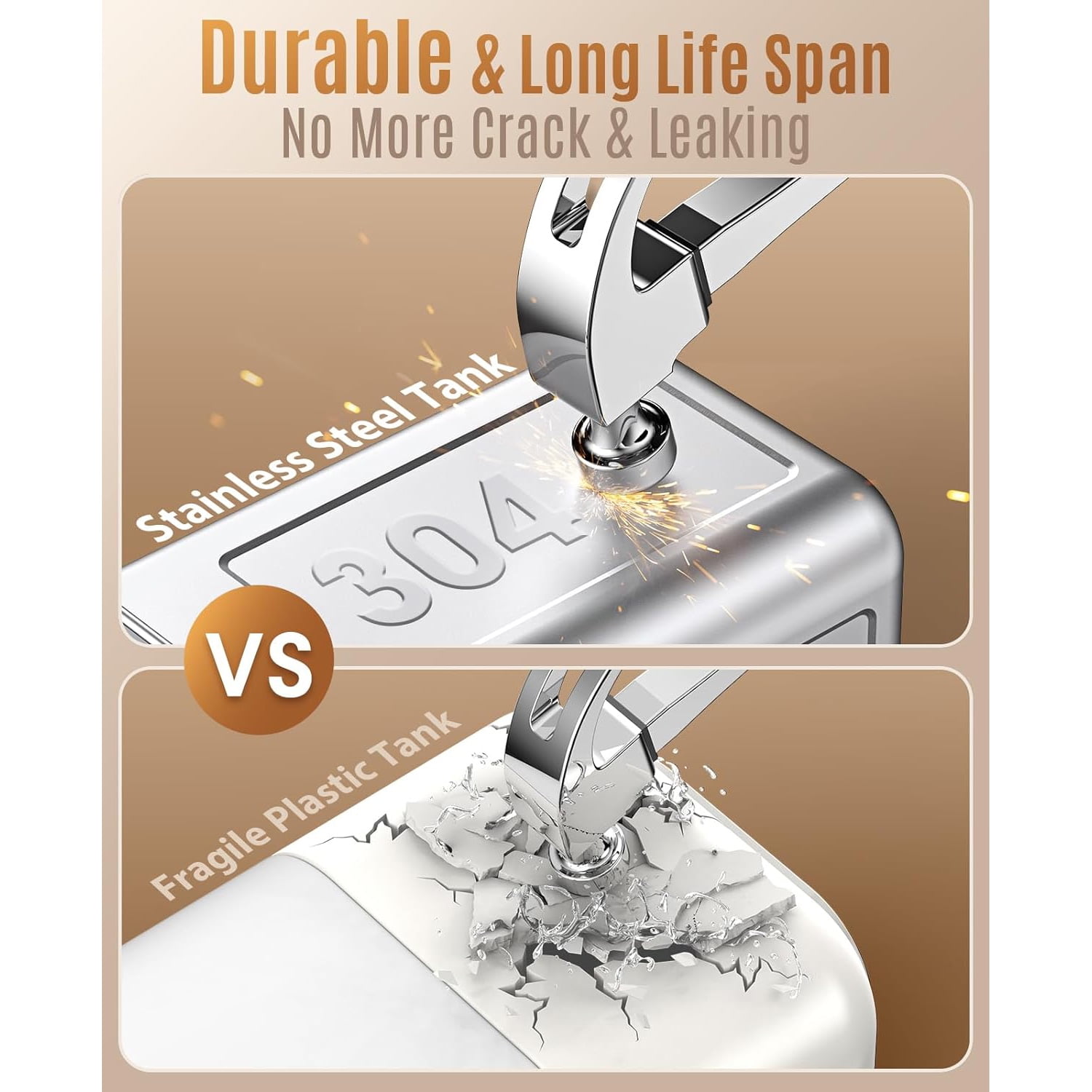 Jack & Rose Stainless Steel Humidifier Large Room, 2.5L Cool Mist Humidifiers for Bedroom, Quiet 4 Level Evaporative Humidifier, Easy to Clean Humidifier Dishwasher Safe (Filter Free) - White - Image 6