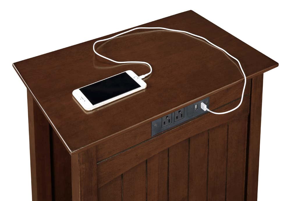 Convenience Concepts Edison End Table with Charging Station and Shelf, Espresso - Image 3