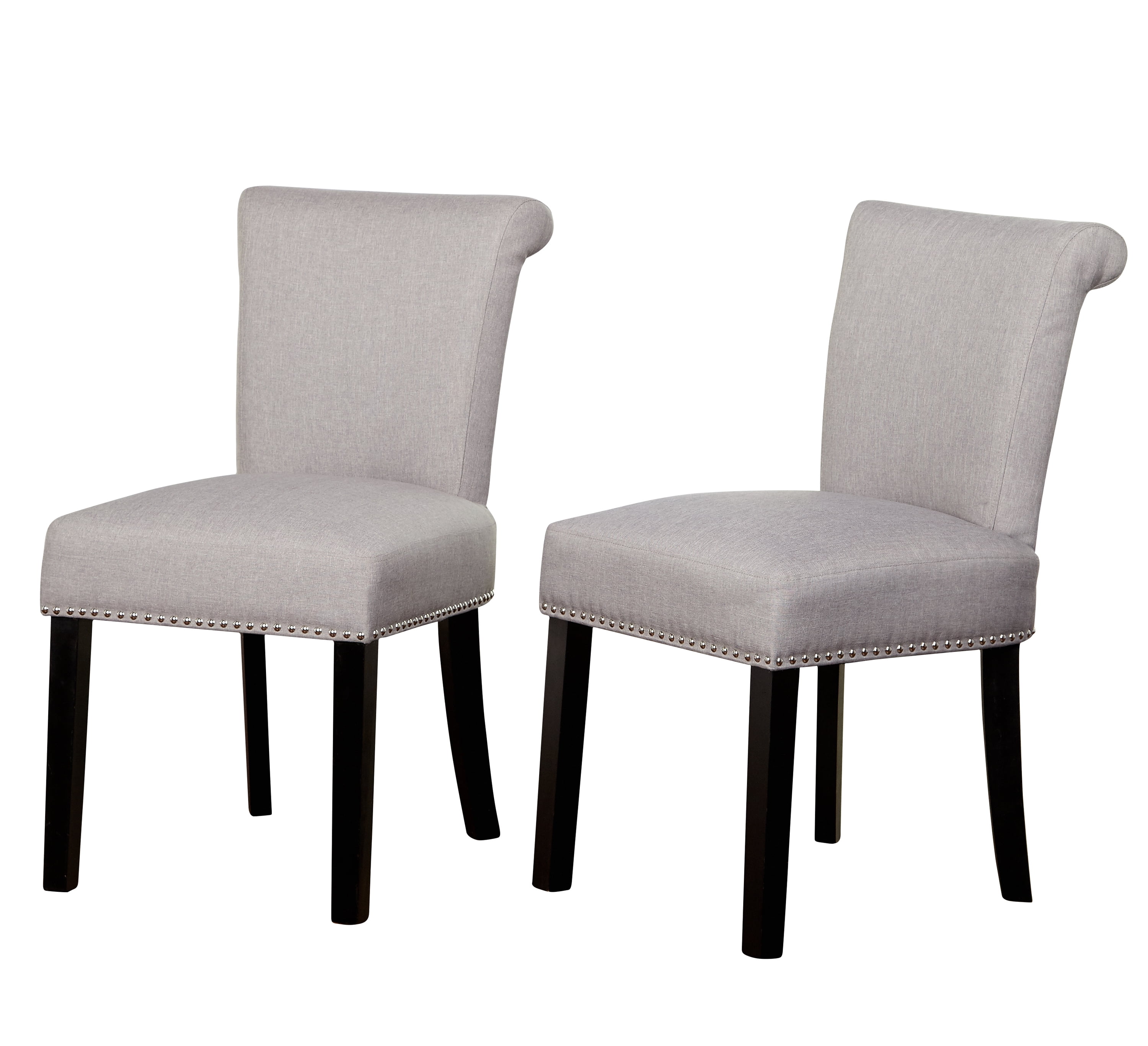 Simple Living Adeline Nailhead Parsons Dining Chair (Set of 2) Parson Chairs Grey Wood,Rubberwood Upholstered Polyester - Image 6