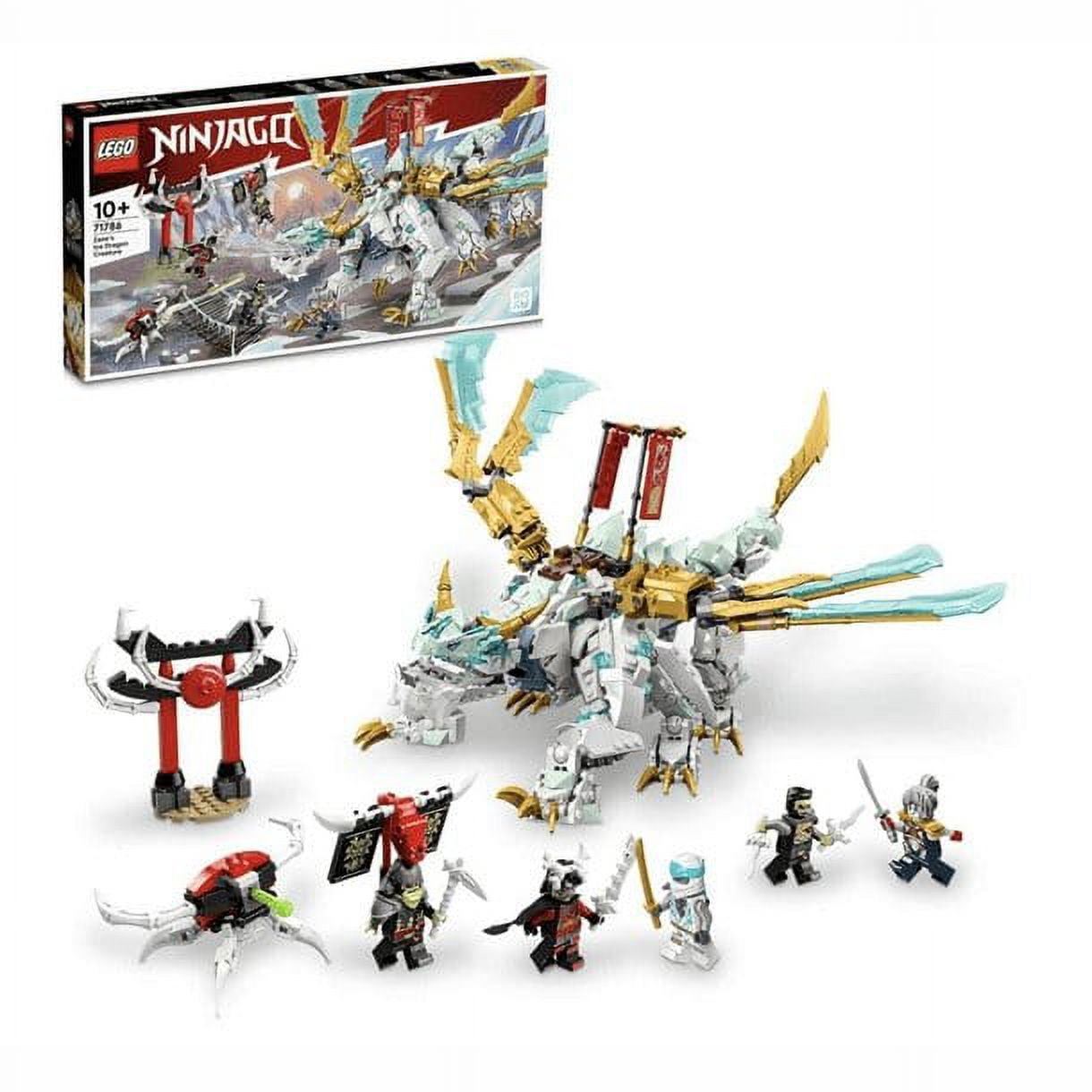 LEGO NINJAGO Zane's Ice Dragon Creature 71786, 2in1 Dragon Toy to Action Figure Warrior, Model Building Kit, Construction Set for Kids with 5 Minifigures - Image 2