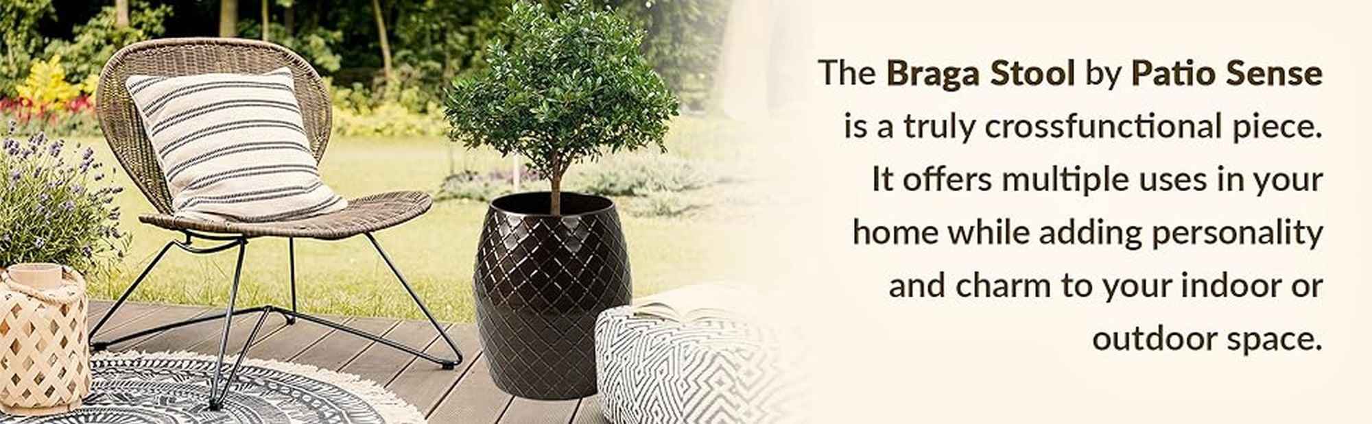 Balken Home Braga Metal Table Cross functional Planter Stool Modern Decor-Antique Bronze Finish - Image 8