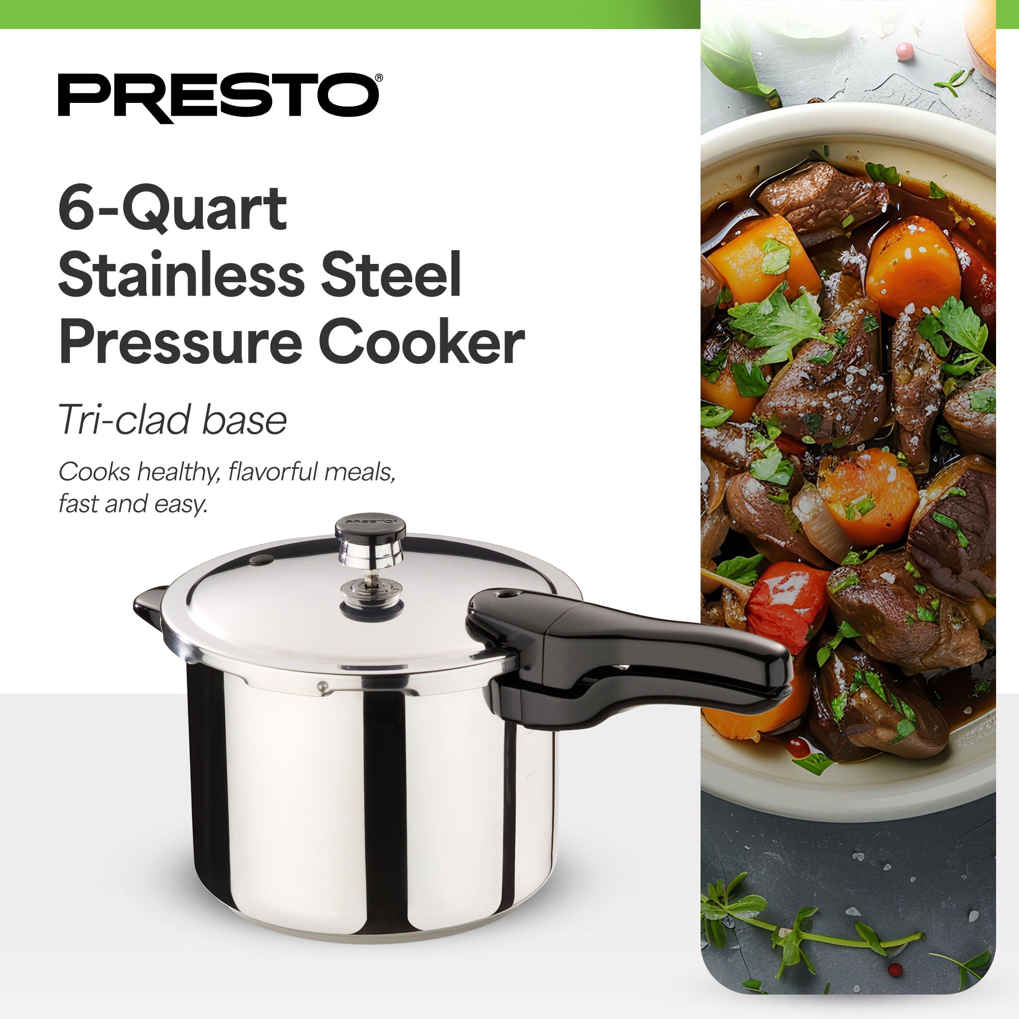 Presto® 6 Quart Stainless Steel Pressure Cooker - Image 3