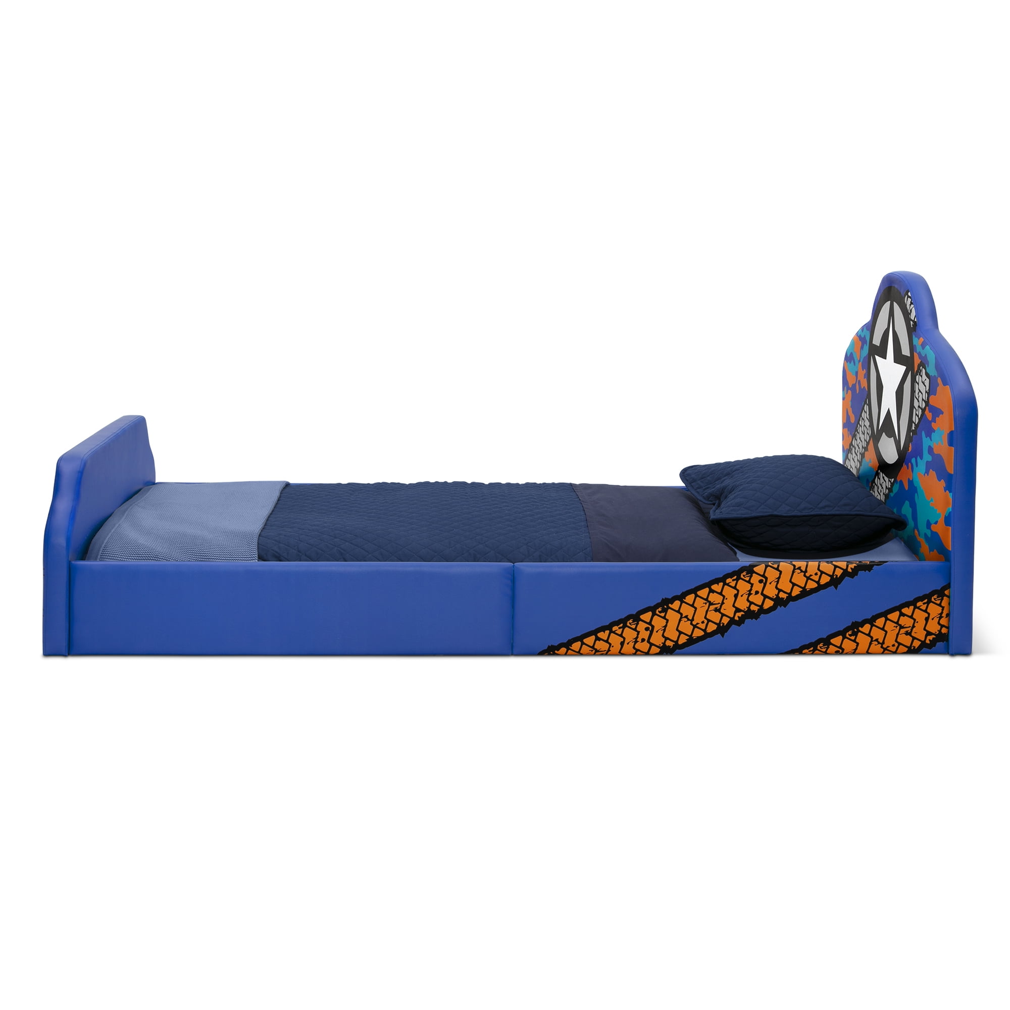 Jeep Upholstered Twin Bed by Delta Children, Blue - Image 4
