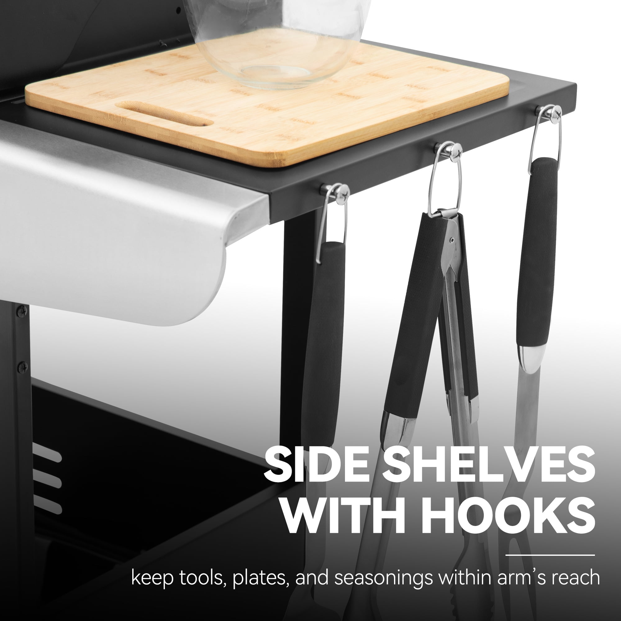 Royal Gourmet ZH3002C 3-Burner 25,500-BTU Dual Fuel Cabinet Gas and Charcoal Grill Combo with Cover - Image 6