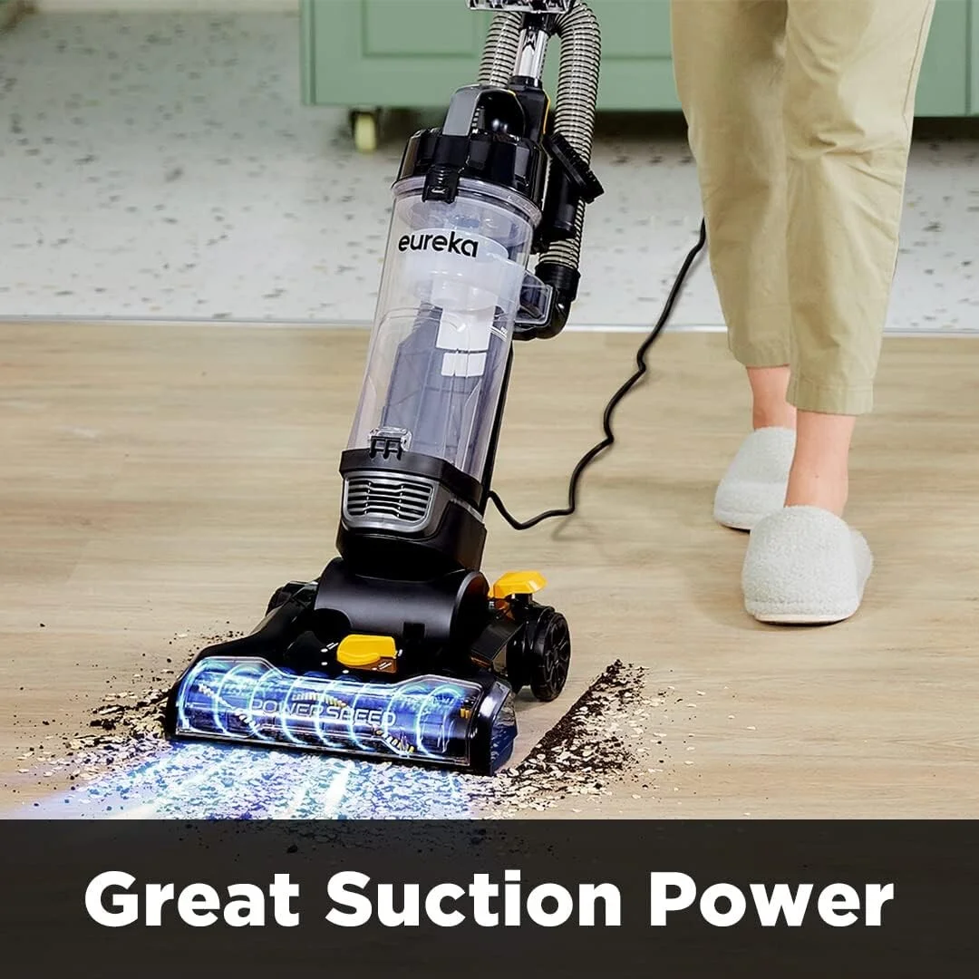 Eureka Powerspeed Upright Vacuum, Lightweight, Powerful, For Carpet and Hard Floor, Pet Turbo, Black and Yellow - Image 6