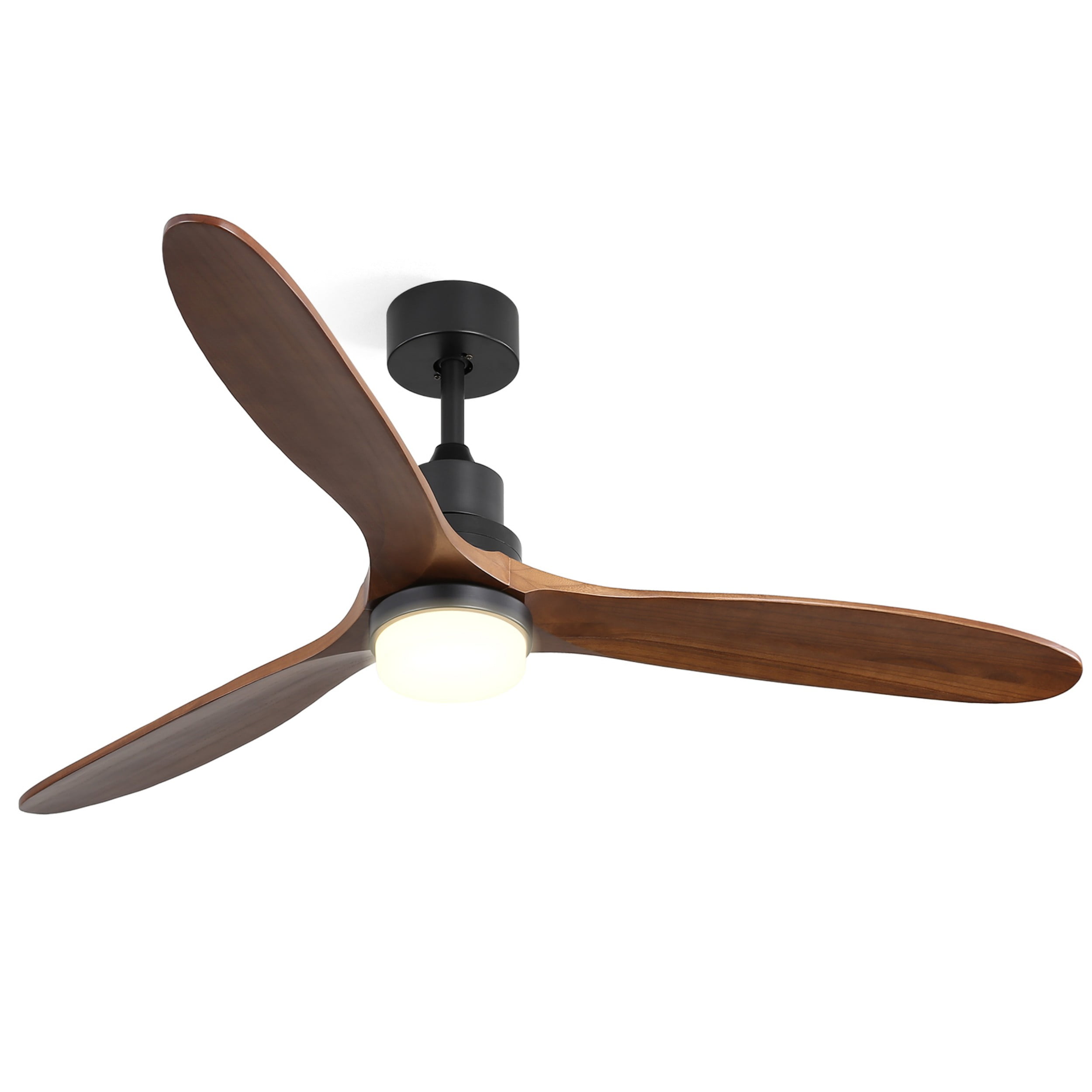Sofucor 60-Inch Matte Black Ceiling Fan with Lights, Remote, Walnut Blades, Dimmable Light, Reversible DC Motor - Image 6