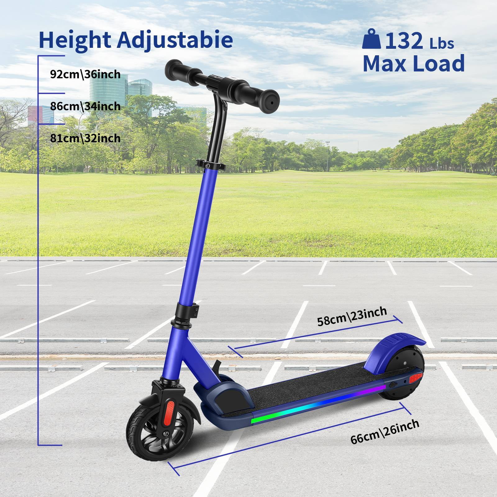 HOTEEL E32/E35 Electric Scooter for Kids, Max 10 Mph & 7 Miles, 150W Kids Electric Scooter Ages 6-12, Colorful LED Lights, Portable E Scooter Boys & Girls - Image 2