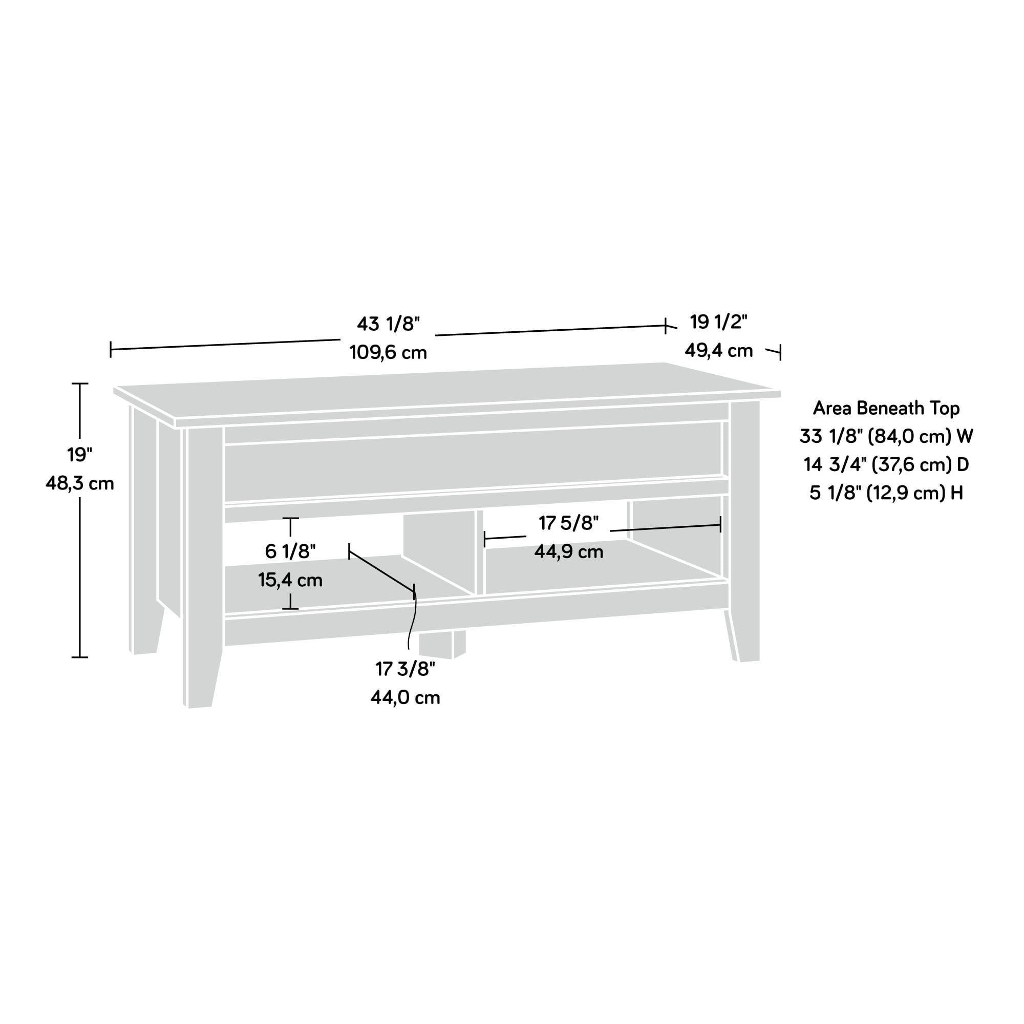 Sauder Dakota Pass Lift-Top Coffee Table, Char Pine Finish - Image 2