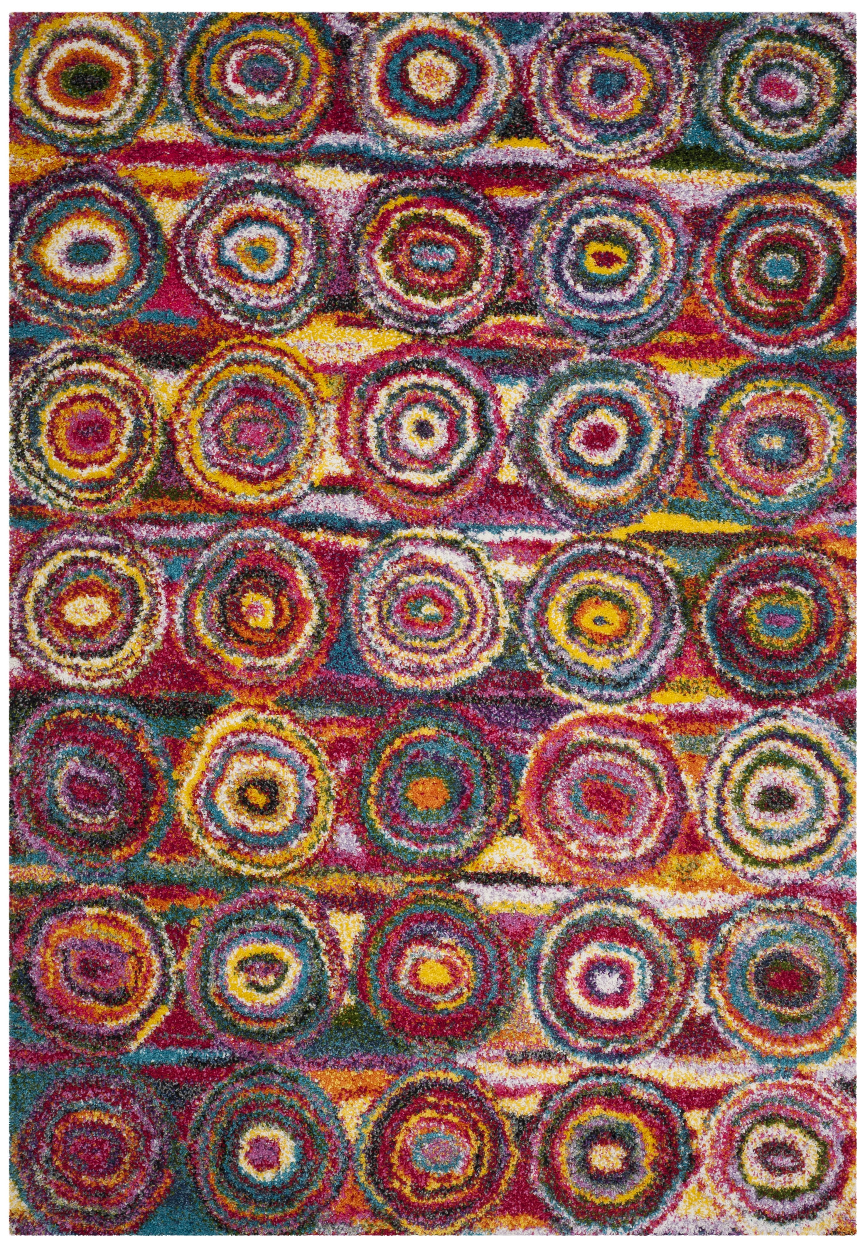 Safavieh Fiesta Winchester Geometric Shag Area Rug, Multi, 6'7" x 9'2" - Image 2