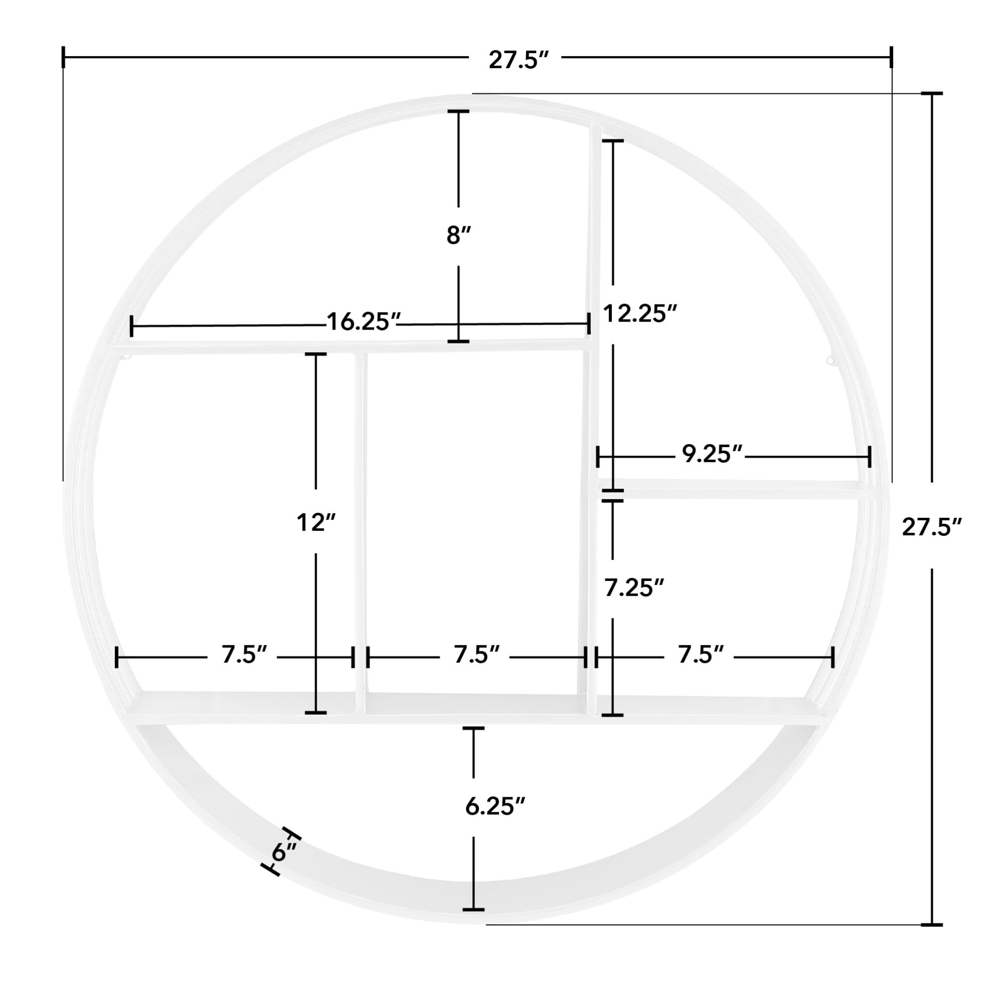 FirsTime & Co. Silver Brody Wall Shelf, Industrial, Painted, Round,Metal, 27.5 x 6 x 27.5 in - Image 4