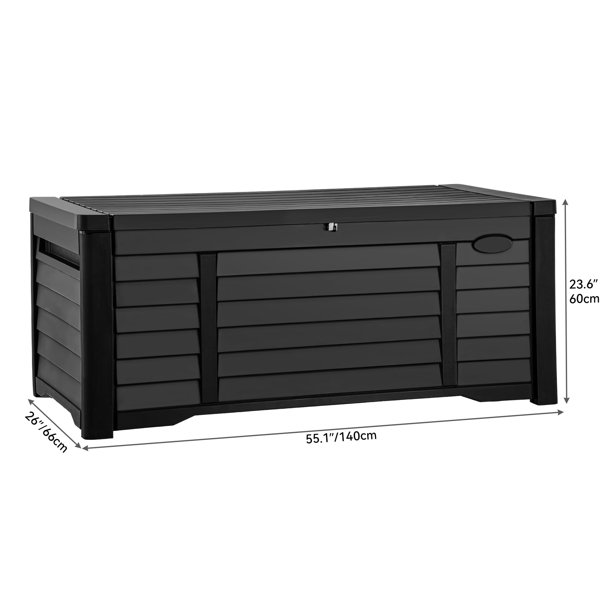 DEXTRUS Outdoor 120 Gallon Resin Deck Box, Black – Large Capacity for Outdoor Storage - Image 6