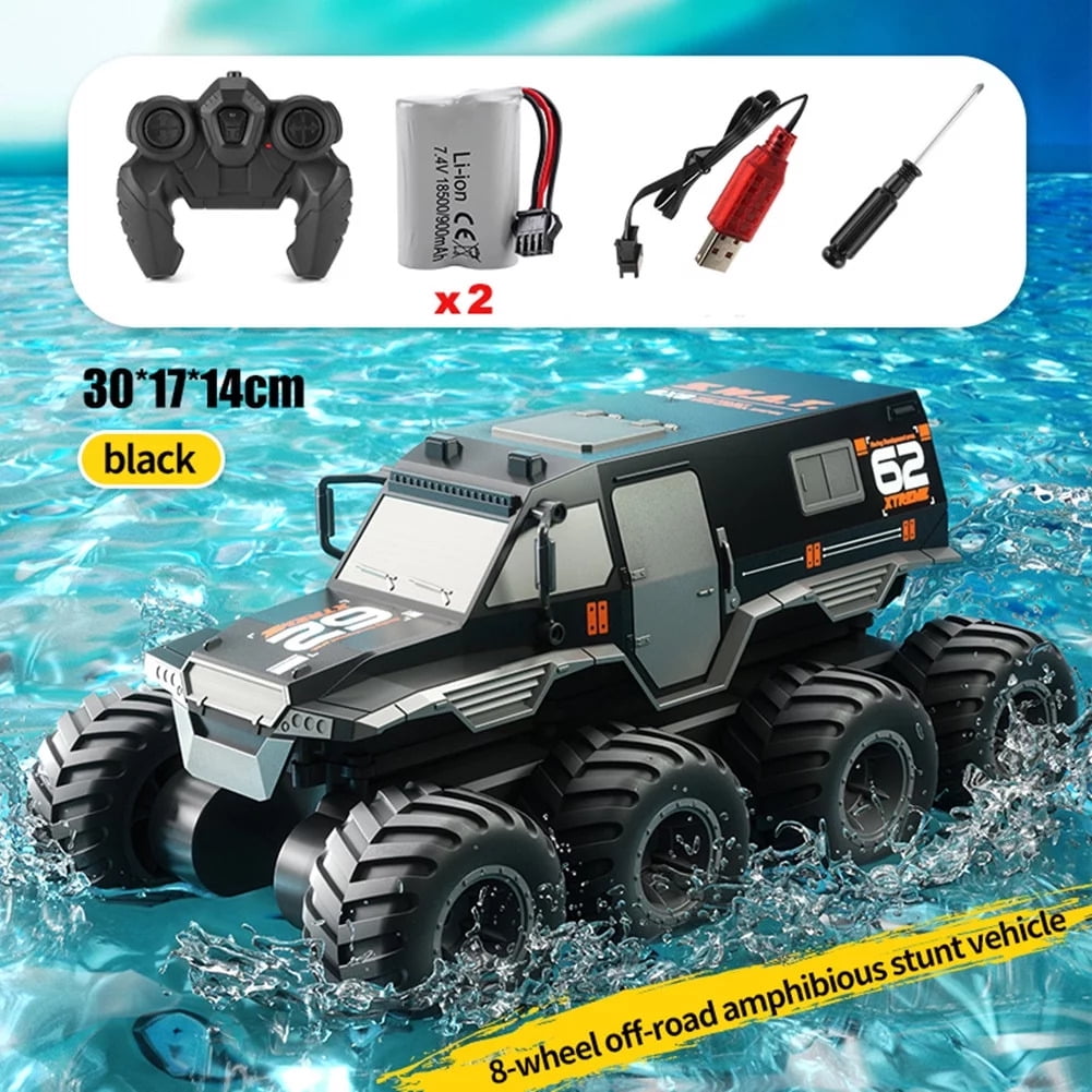 JJRC Q137 4WD Water Land RC Armored Vehicle Car 2.4Ghz Amphibious Remote Control Truck Cars, Black - Image 12