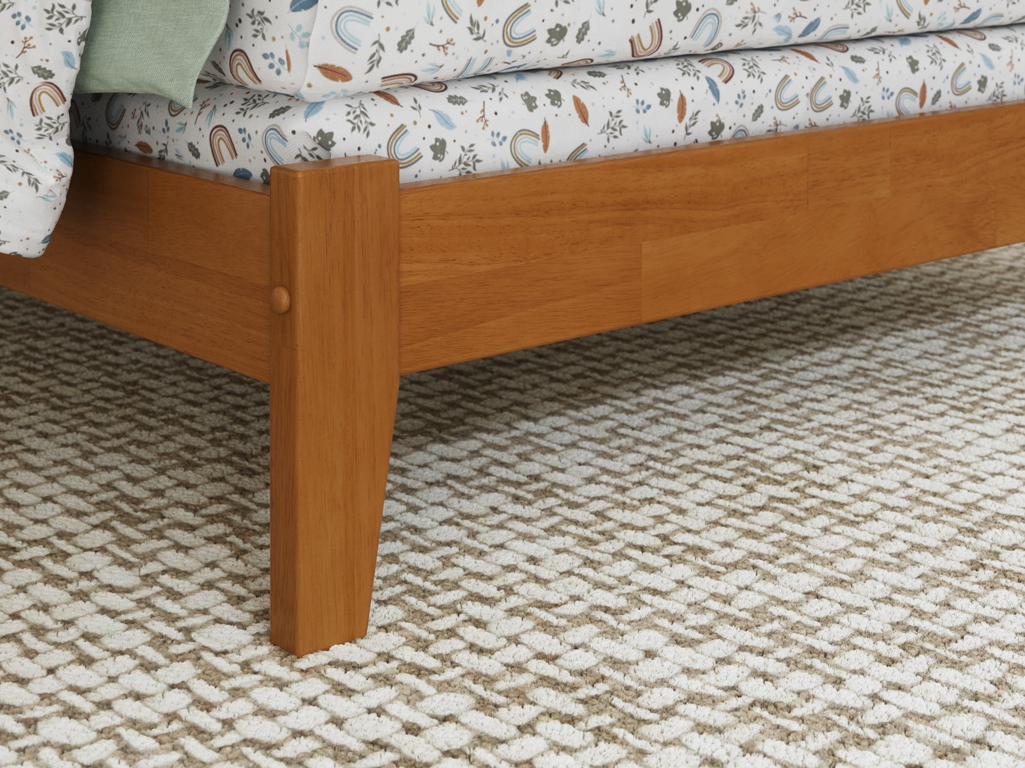 AFI Orlando Twin Solid Wood Foundation Bed, Light Toffee - Image 12