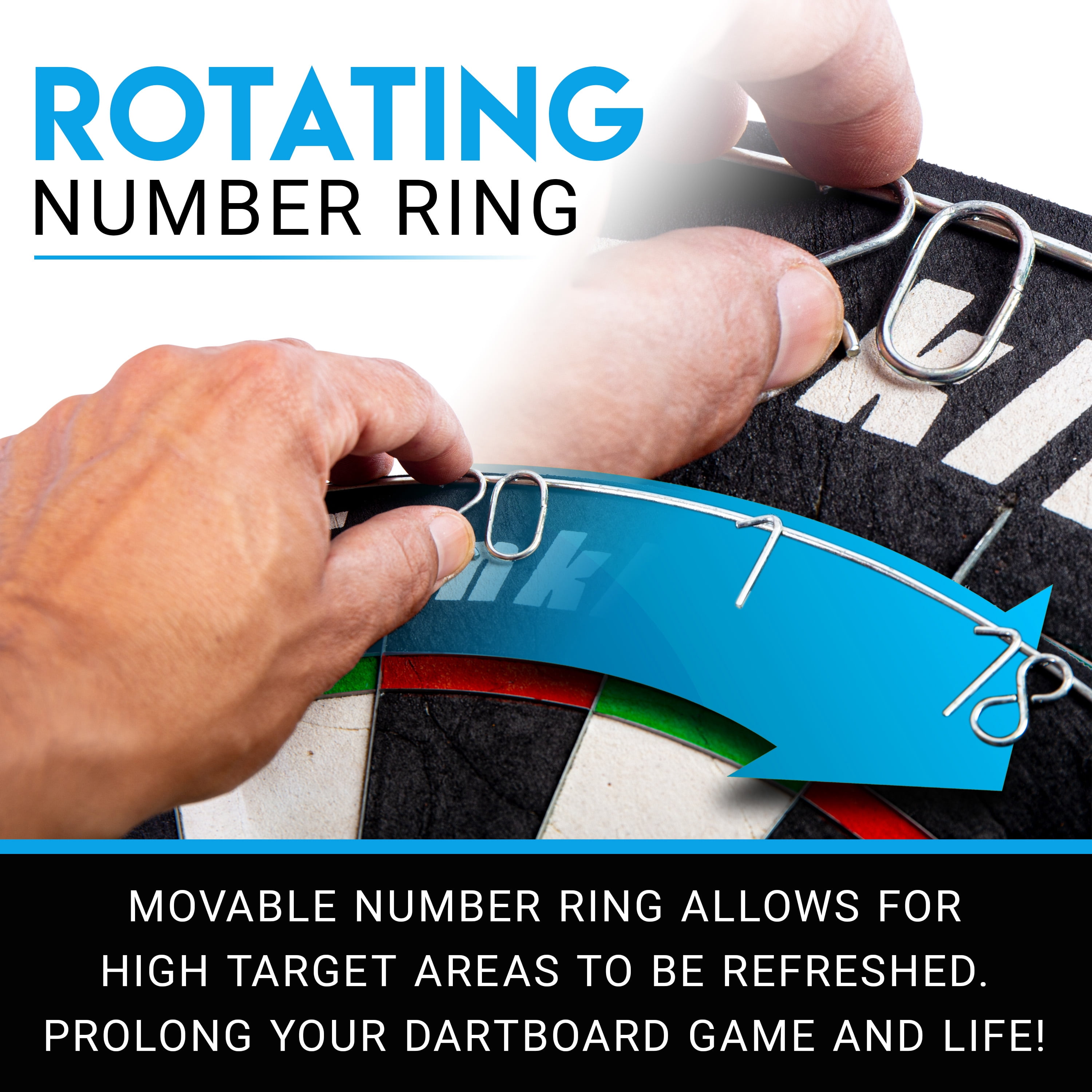 Franklin Sports Bristle Dartboard - 18" - Steel Tip Darts - Image 4