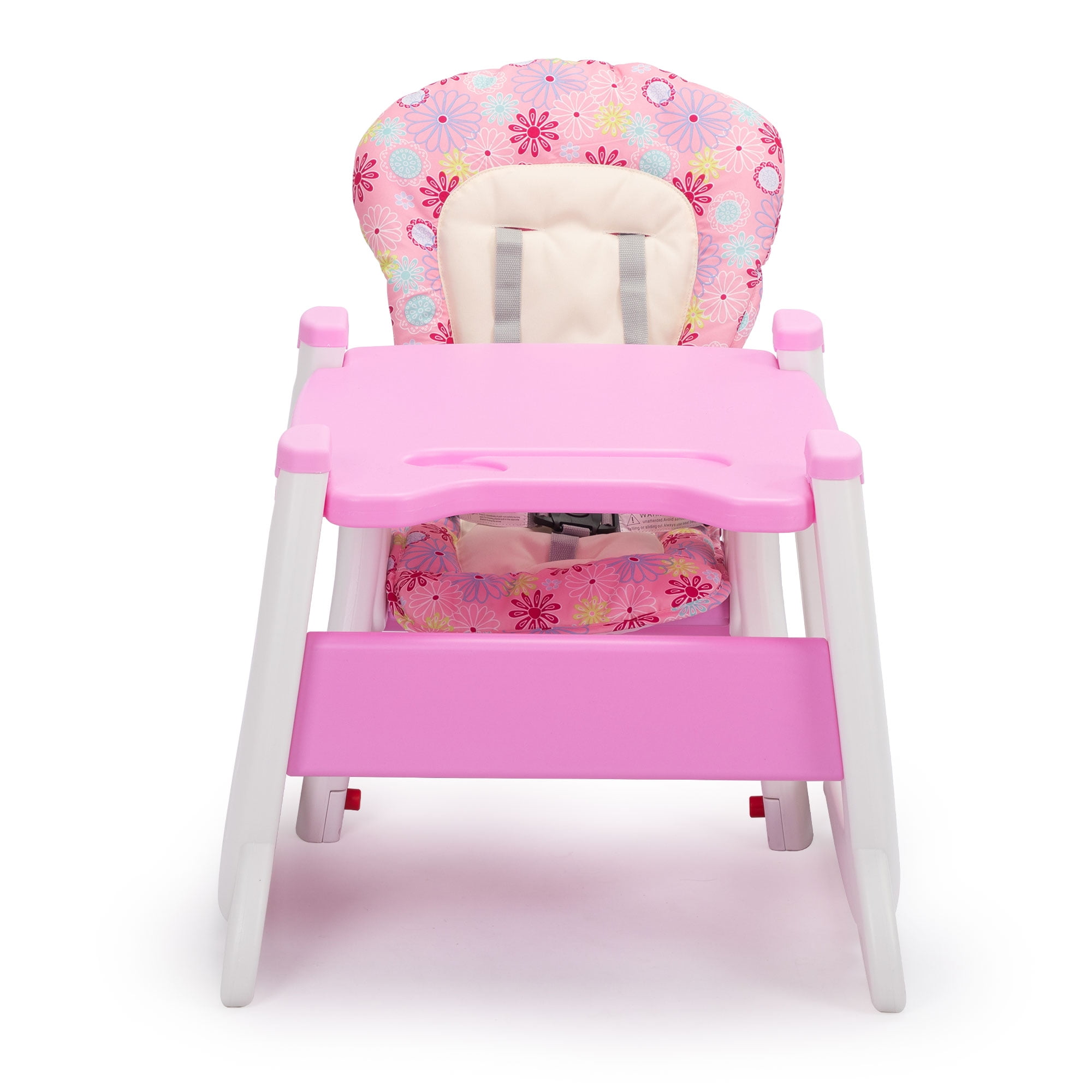 Hommoo 3 in 1 Baby High Chair, Convertible Play Table and Chair Set for Toddler, Adjustable Seat Back, Pink - Image 3
