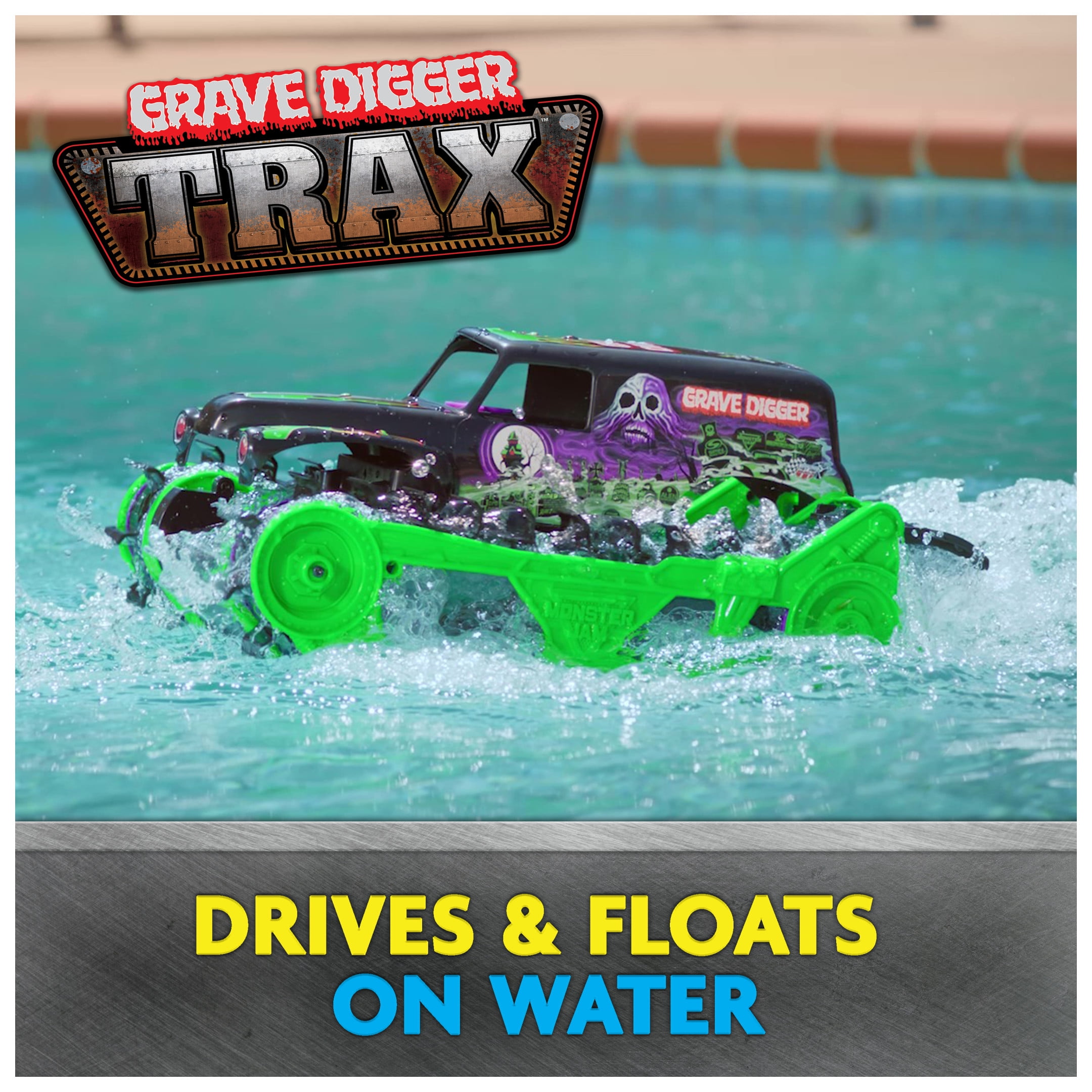 Monster Jam, Official Grave Digger Trax All-Terrain Remote Control Outdoor Vehicle, 1:15 Scale, Kids Toys for Boys and Girls Ages 4 and Up - Image 2