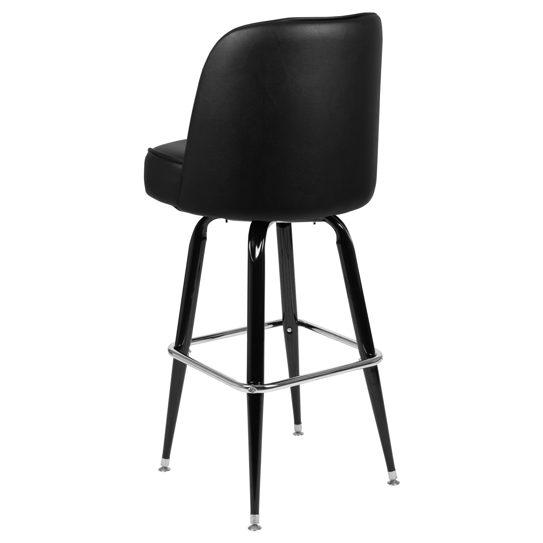 Flash Furniture James Vinyl Upholstered Modern Metal Swivel Barstool, Black - Image 9