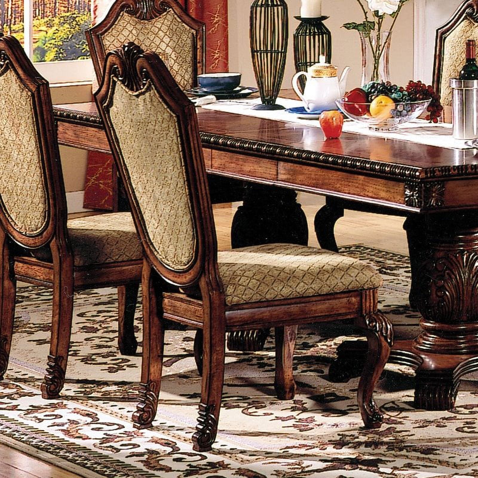 ACME Chateau De Ville Side Chair (Set-2) - Fabric & Cherry - Image 7