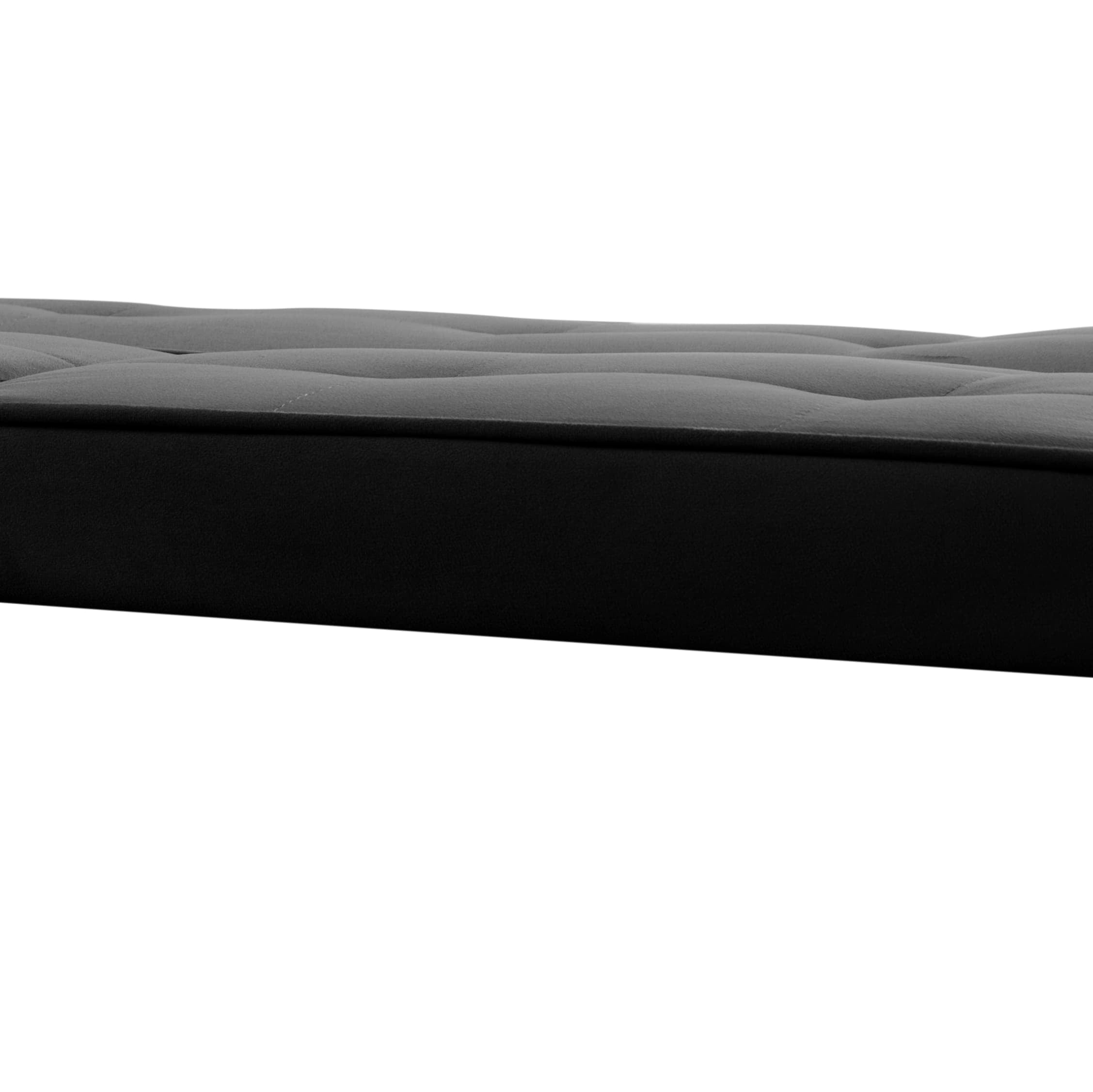 BSHTI Twin Size Futon Sleeper Sofa Bed,Velvet Upholstery,3 Angles for Adjusting Backrest,with 2 Cup Holders,Removable Arm,Convertible Sleeper Sofa(Black) - Image 5