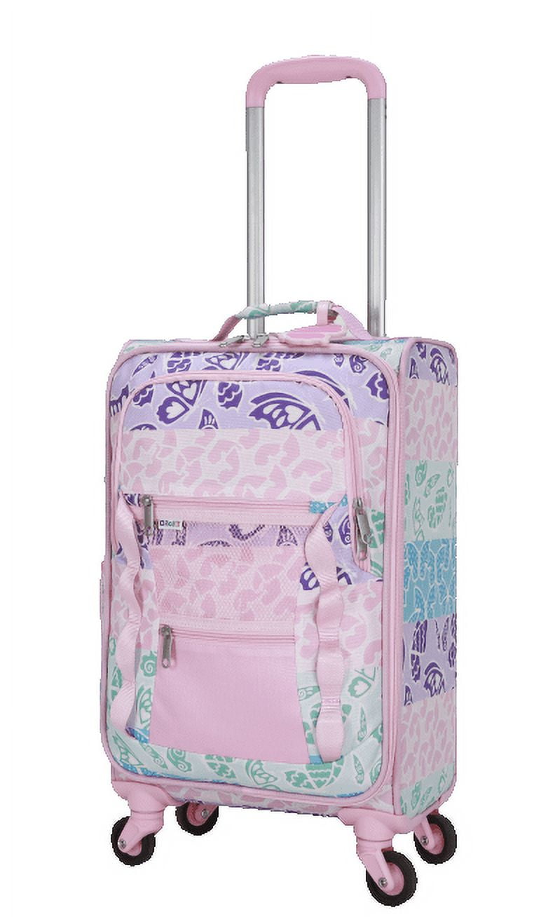 CRCKT 3 Piece Set Social Butterfly 21-inch Softside with Packing Cube and Luggage Tag, Pink Social Butterfly - Image 9