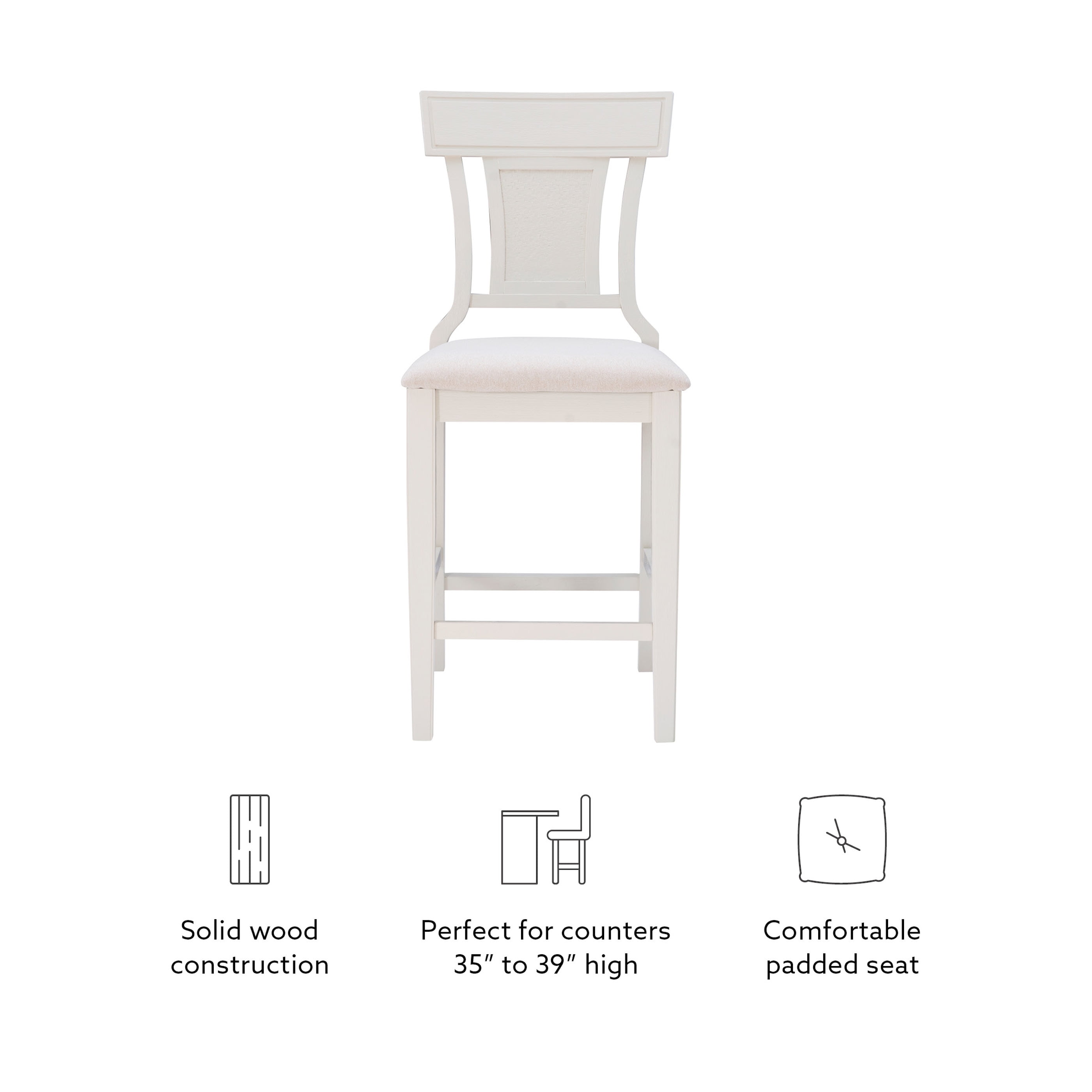 Linon Rylan 26" Counter Stool, Whitewash/Beige - Image 9