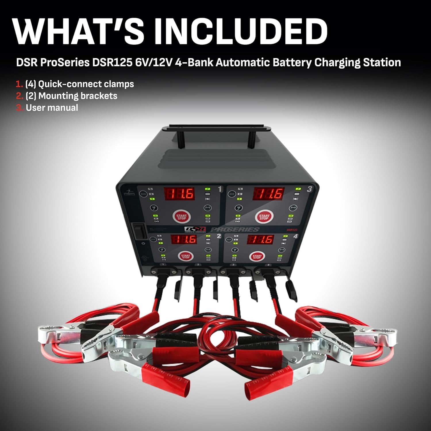 Schumacher Electric DSR Pro Heavy-Duty 4-Bank Automatic 10A Car Battery Charger and Maintainer, For 6V/12V Automotive and Marine Batteries, DSR125 - Image 10