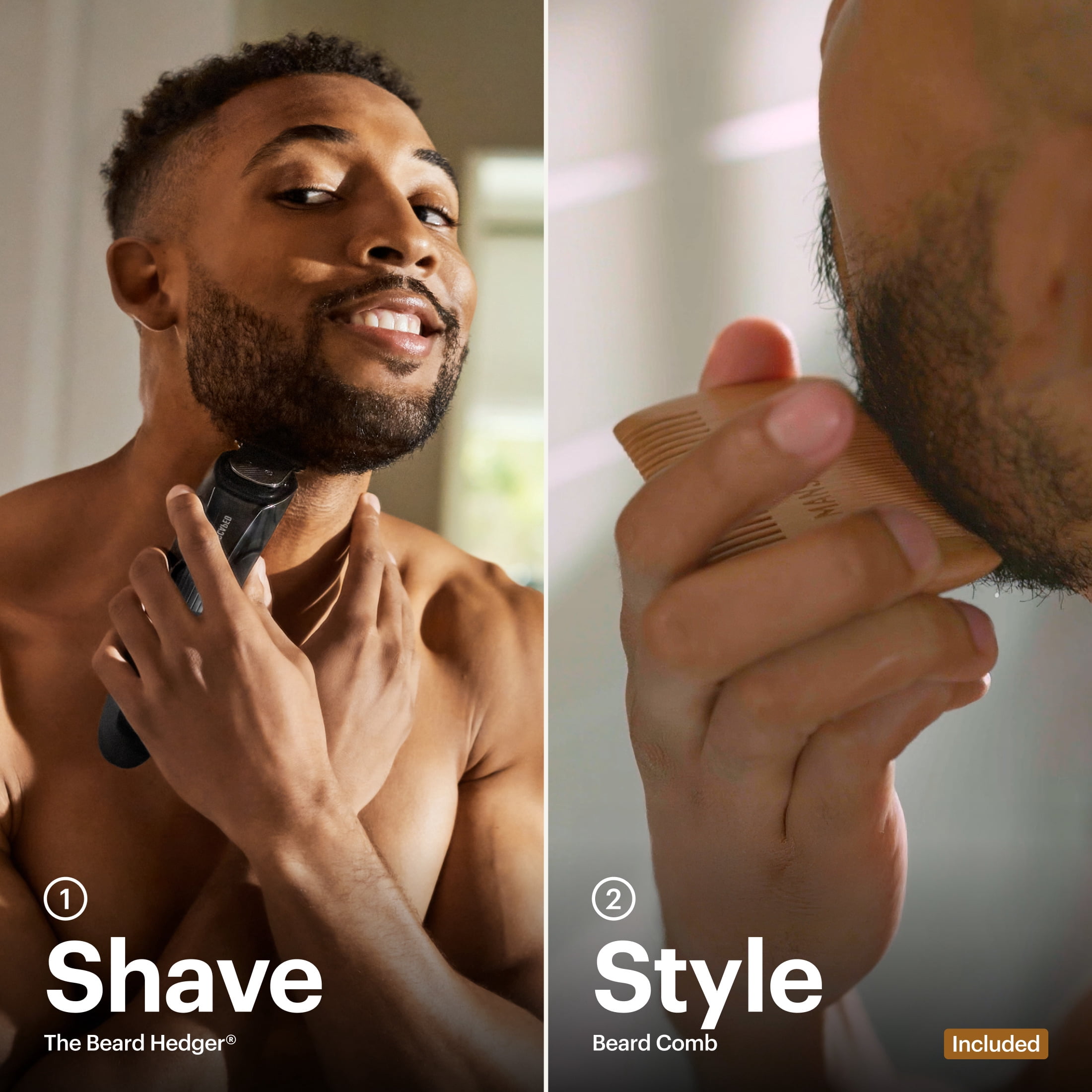 MANSCAPED® The Beard Hedger® Men's Cordless Electric Beard, Mustache, and Stubble Trimmer with Wooden Beard Comb - Image 10