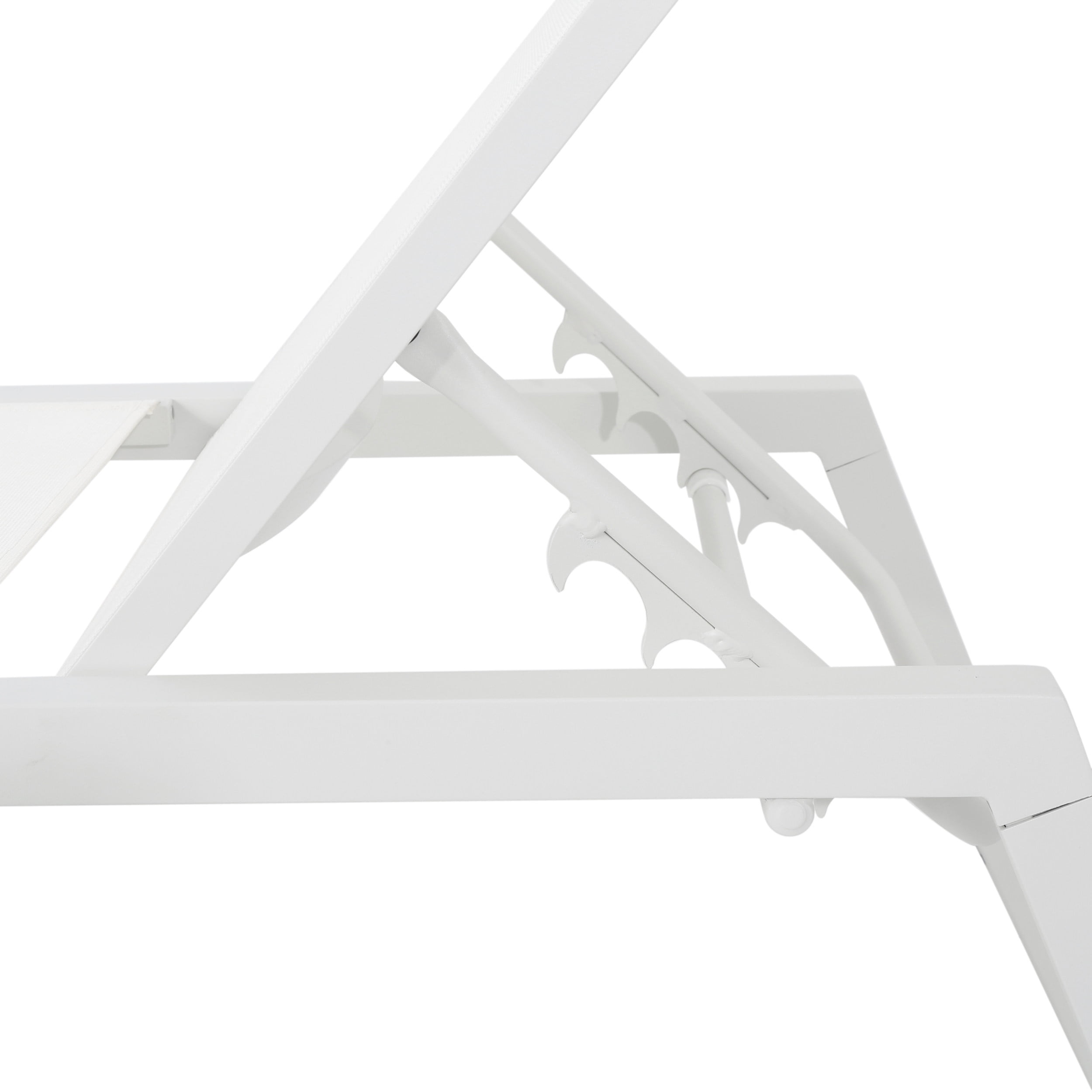 Monica Outdoor Aluminum Chaise Lounge, White - Image 9
