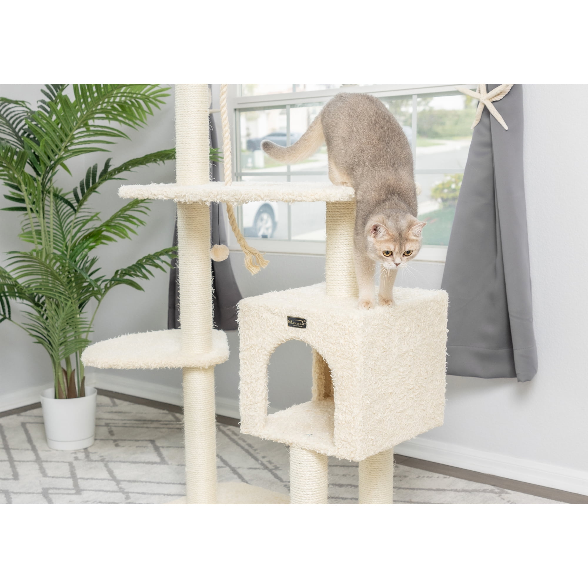 Armarkat Classic real wood Cat Tree Model A5708, 57 inch Beige - Image 9