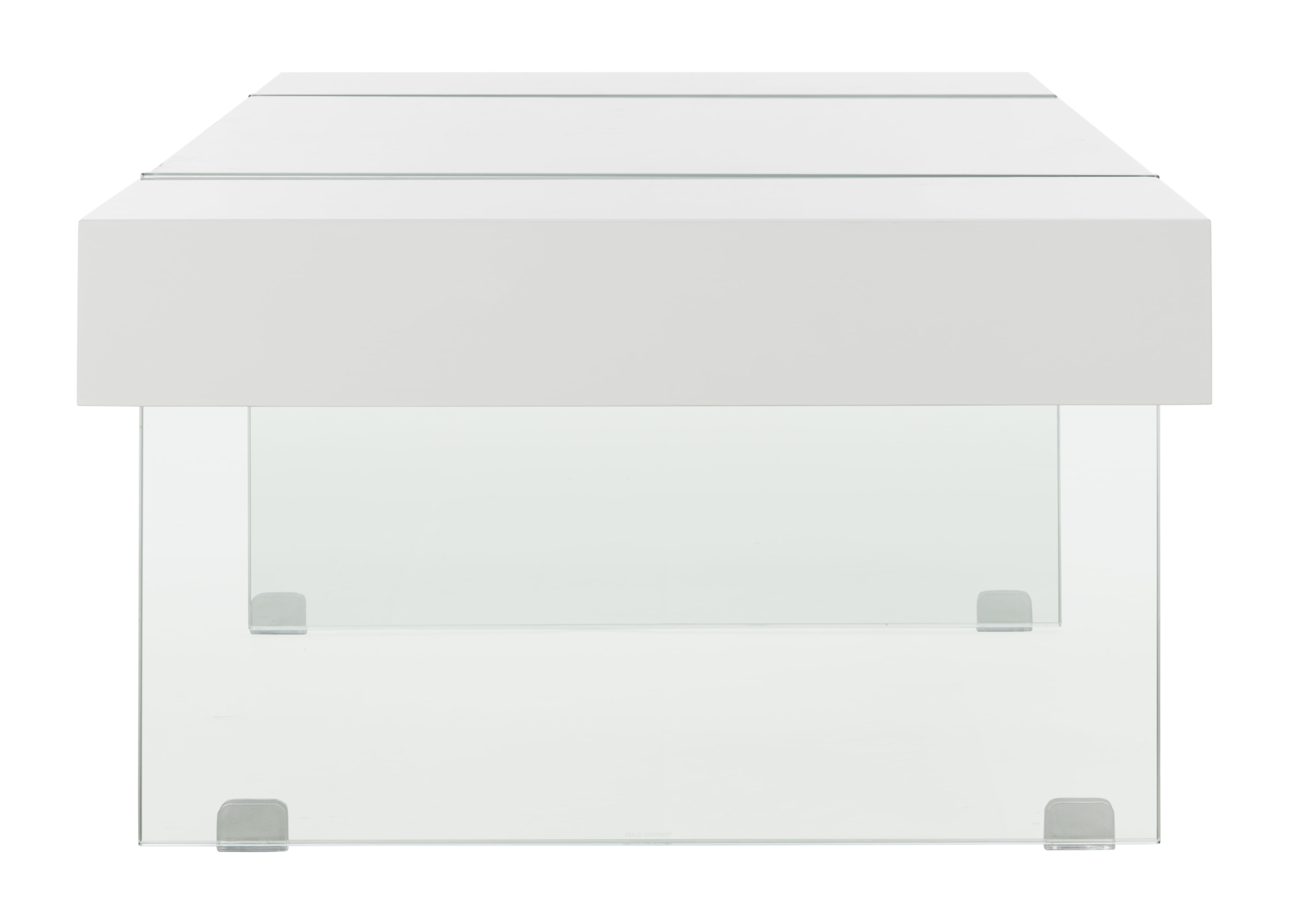 SAFAVIEH Jacob Rectangular Glass Leg Modern Coffee Table, White - Image 3
