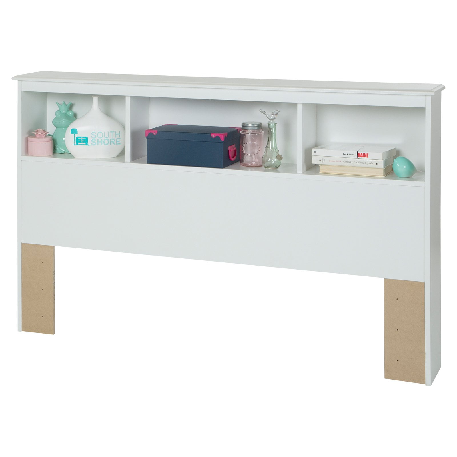 South Shore Crystal, Bookcase Headboard, Pure White - Image 2