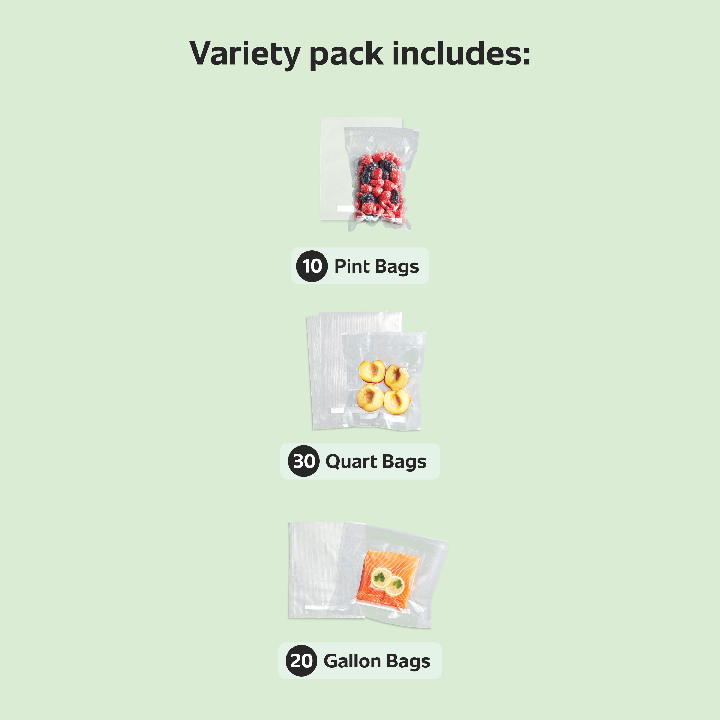 FoodSaver 2-in-1 Vacuum Sealer Machine Starter Kit with (60) Pre-Cut Bags, Professional Food Sealer With Built-In Handheld, Heavy Duty Construction, Complete Starter System for Bulk Food Storage & Freezer Meals - Image 11