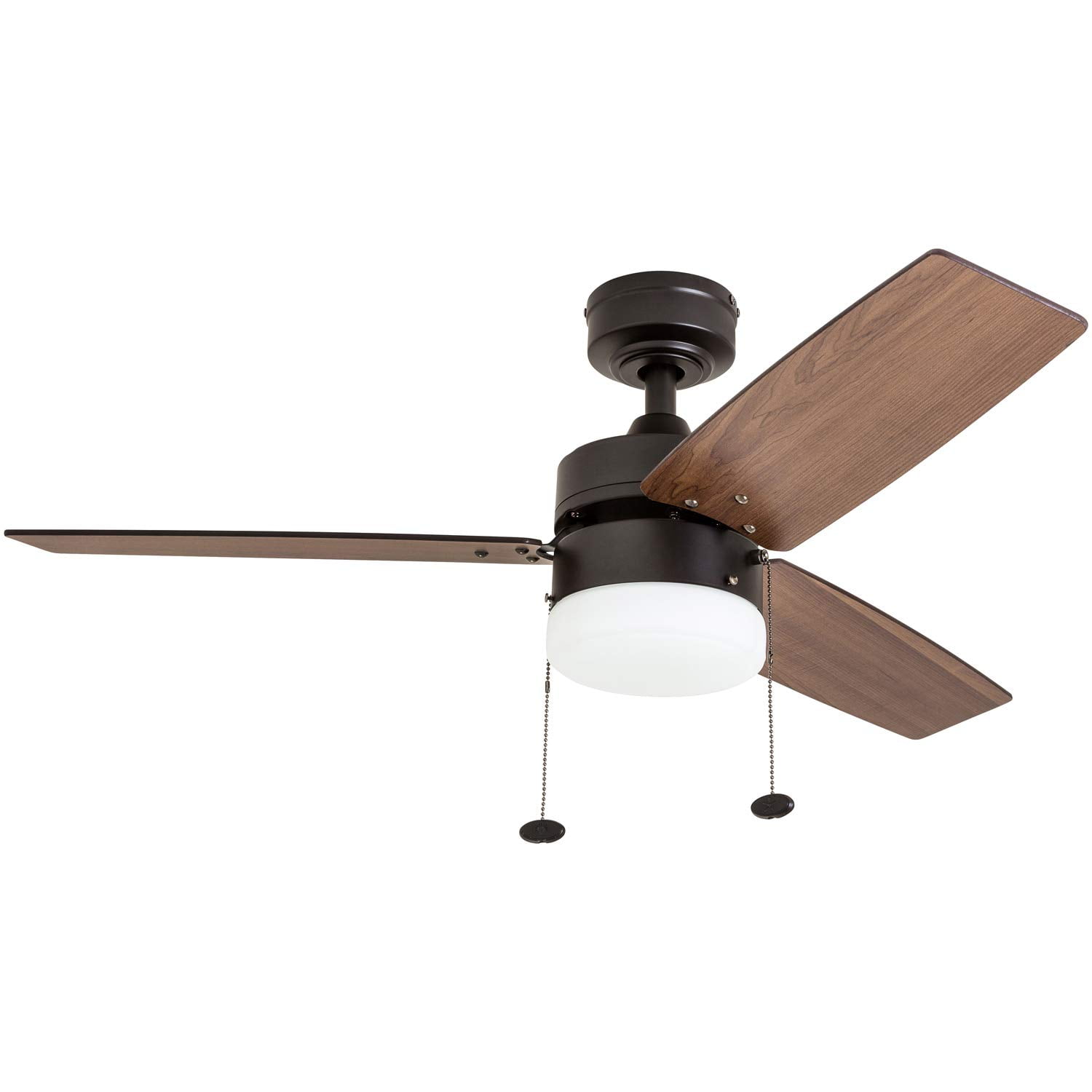 Prominence Home Reston 42" Bronze Modern Small Room Ceiling Fan with 3 Blades, LED Light Kit, Pull Chains & Reverse Airflow - Image 4