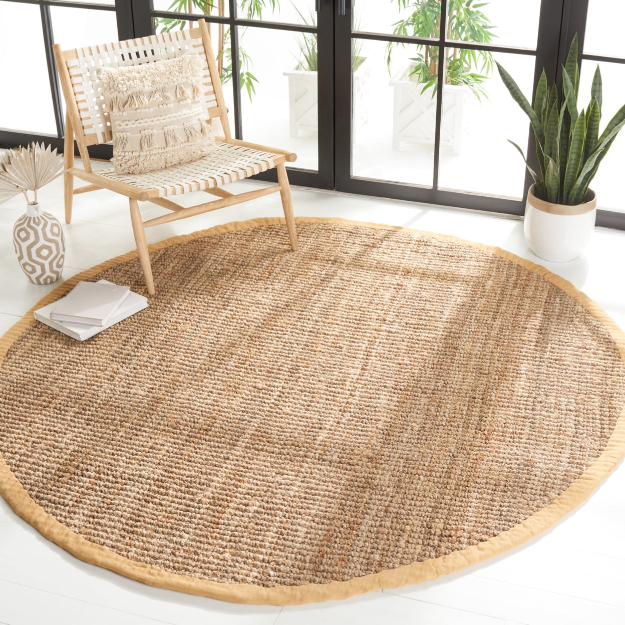 SAFAVIEH Natural Fiber Delmar Braided Jute Area Rug, Natural, 8' x 10' - Image 2