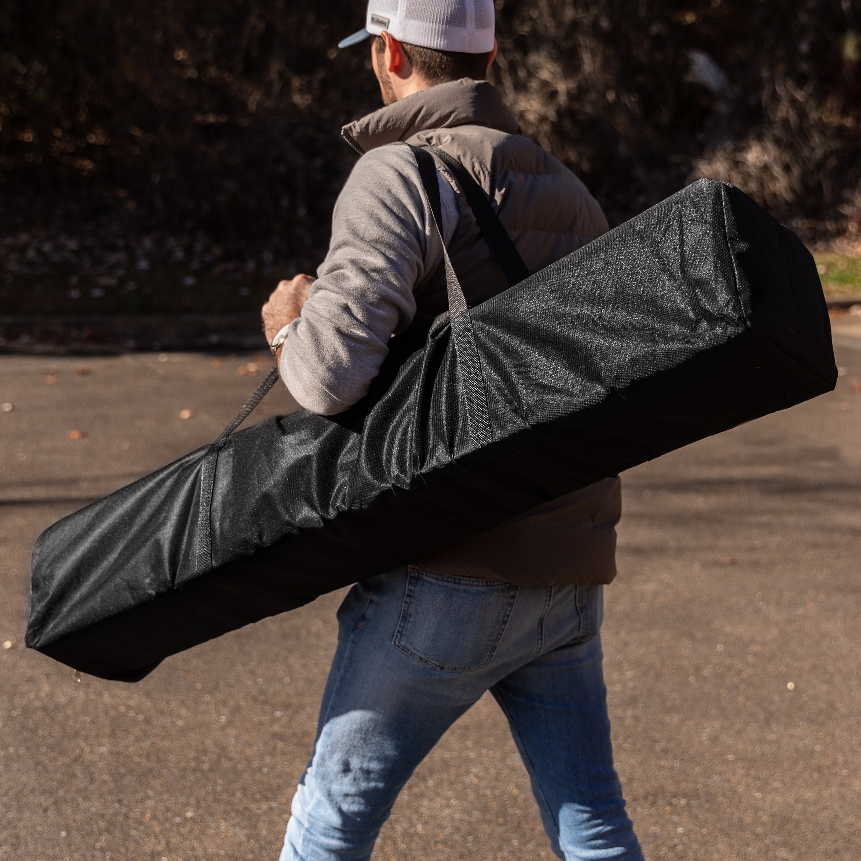 Flash Furniture 8'x8' White Outdoor Pop Up Event Slanted Leg Canopy Tent with Carry Bag - Image 8