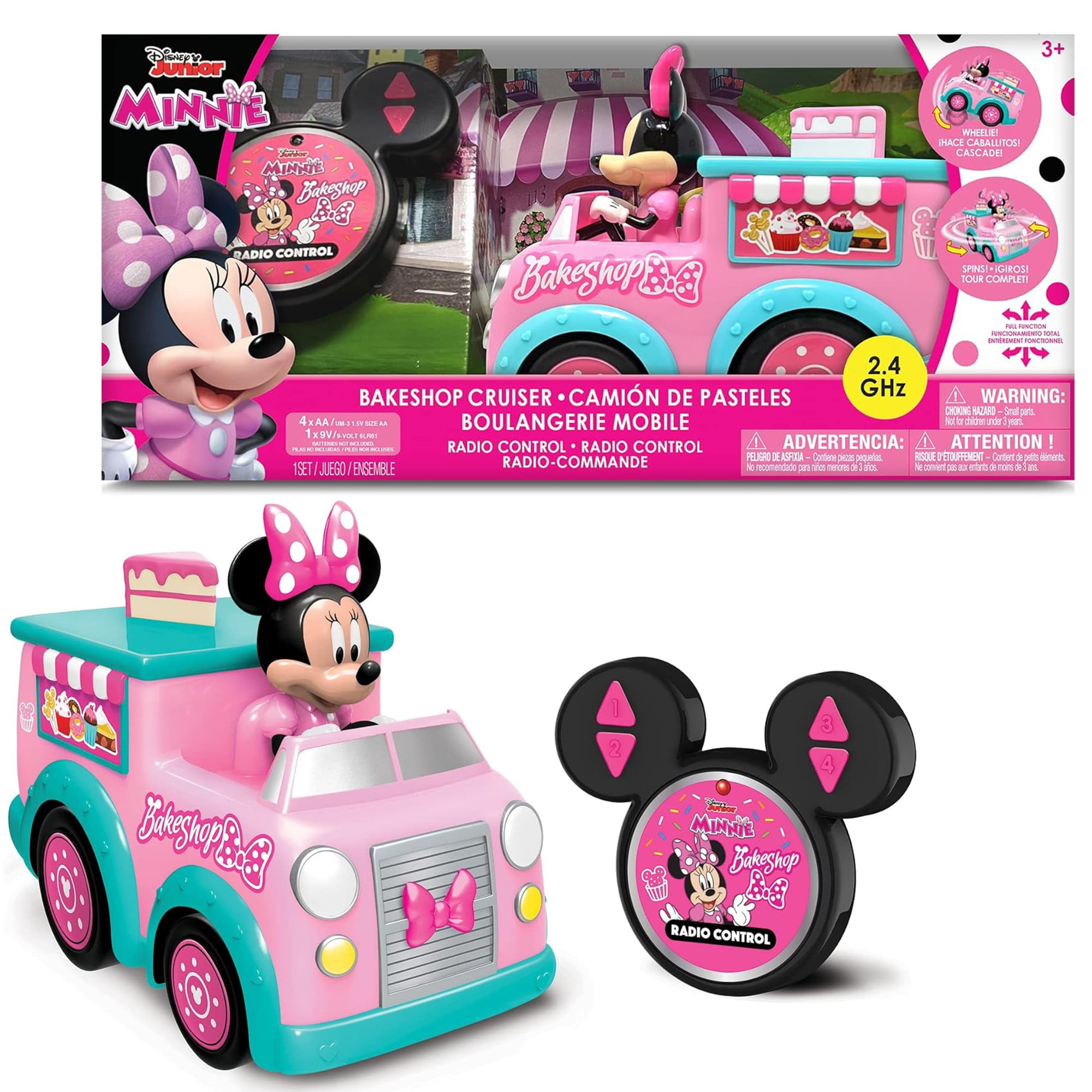 Disney Junior: 9" RC - Minnie's Bakeshop Truck – 2.4 GHz Full-Function Remote Control Minnie Mouse Vehicle, Perform Wheelies & Spins, Kids Ages 3+ - Image 6