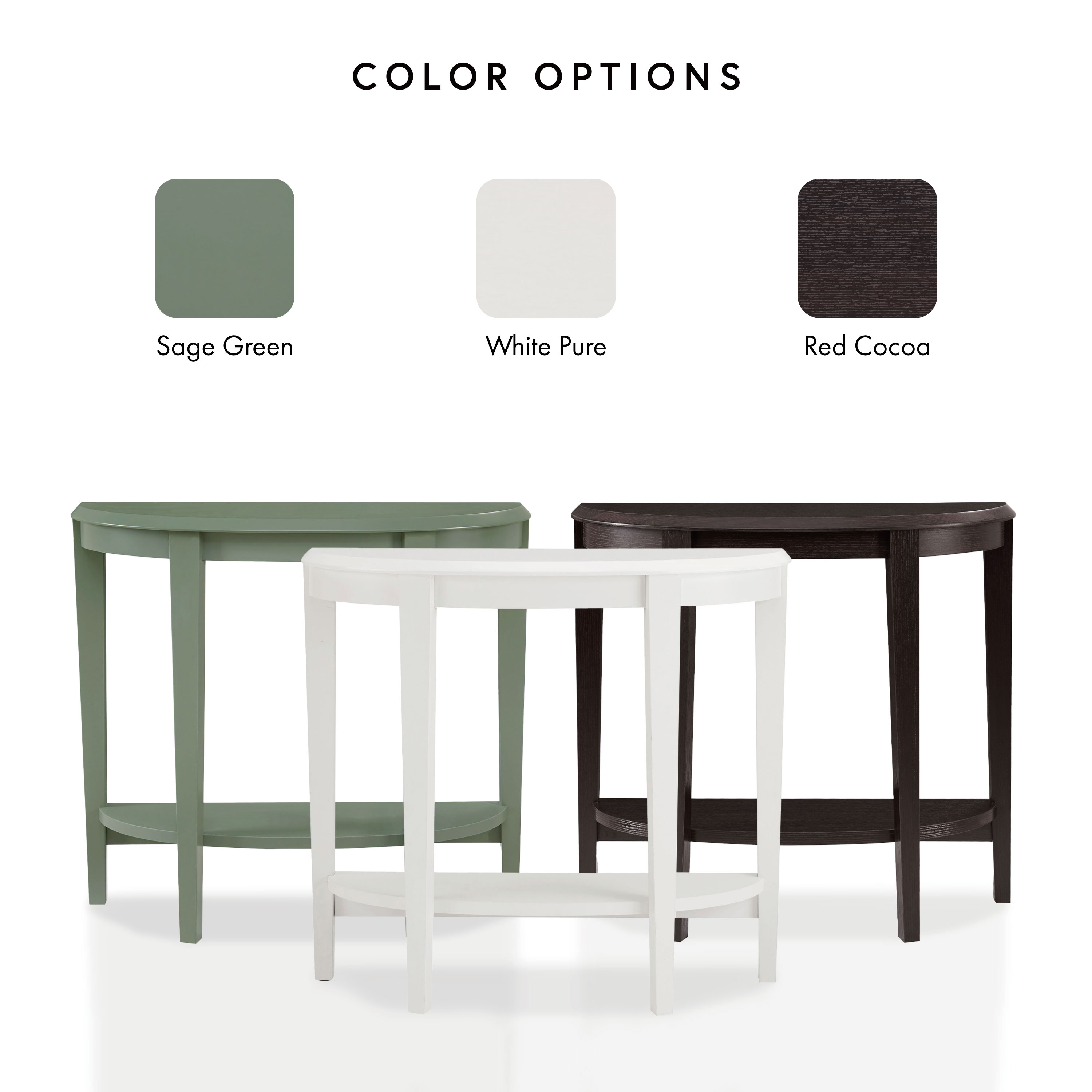 Furniture of America Lune 1-Shelf Wood White Pure Hallway Console Table - Image 2