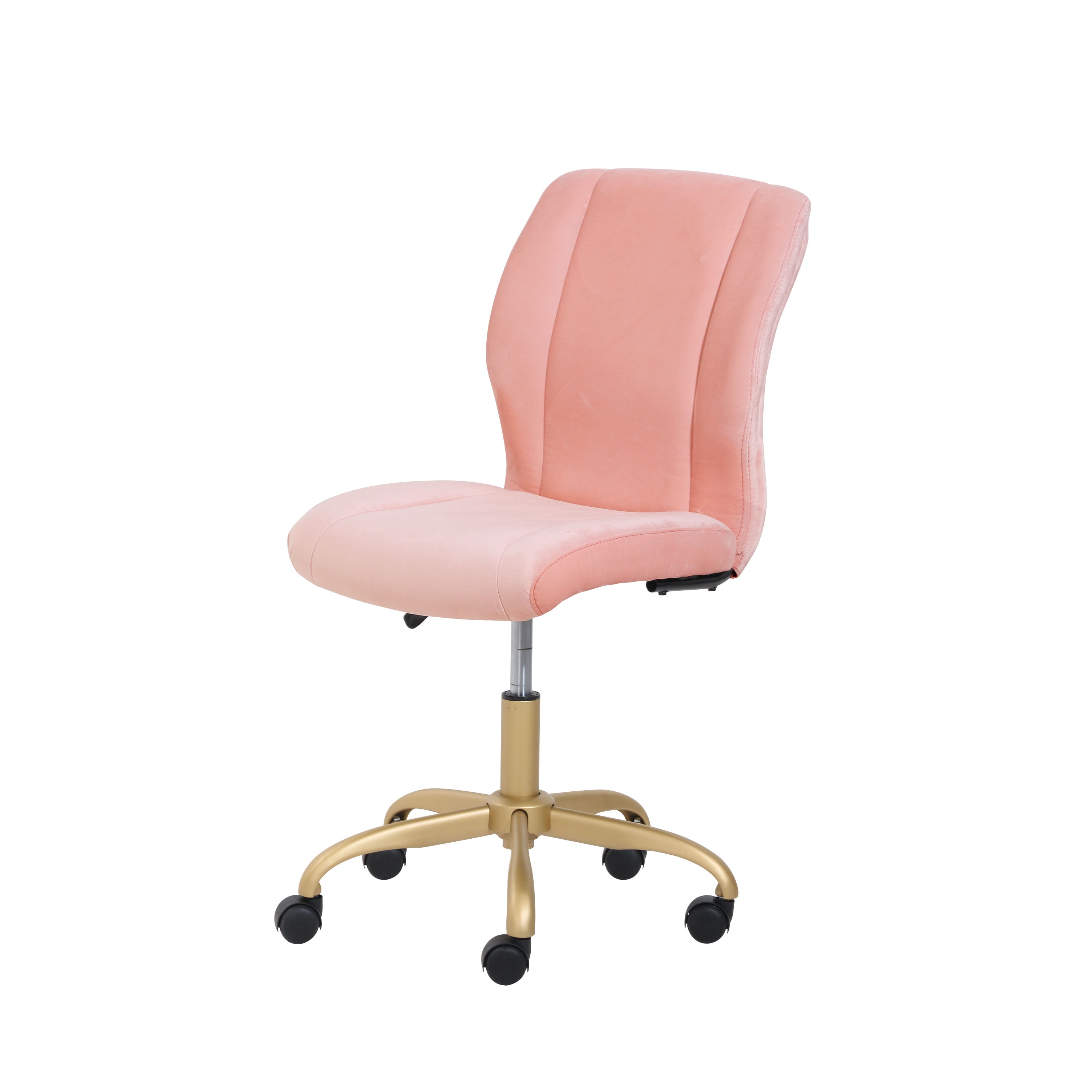 Mainstays Plush Velvet Office Chair, Blush - Image 9