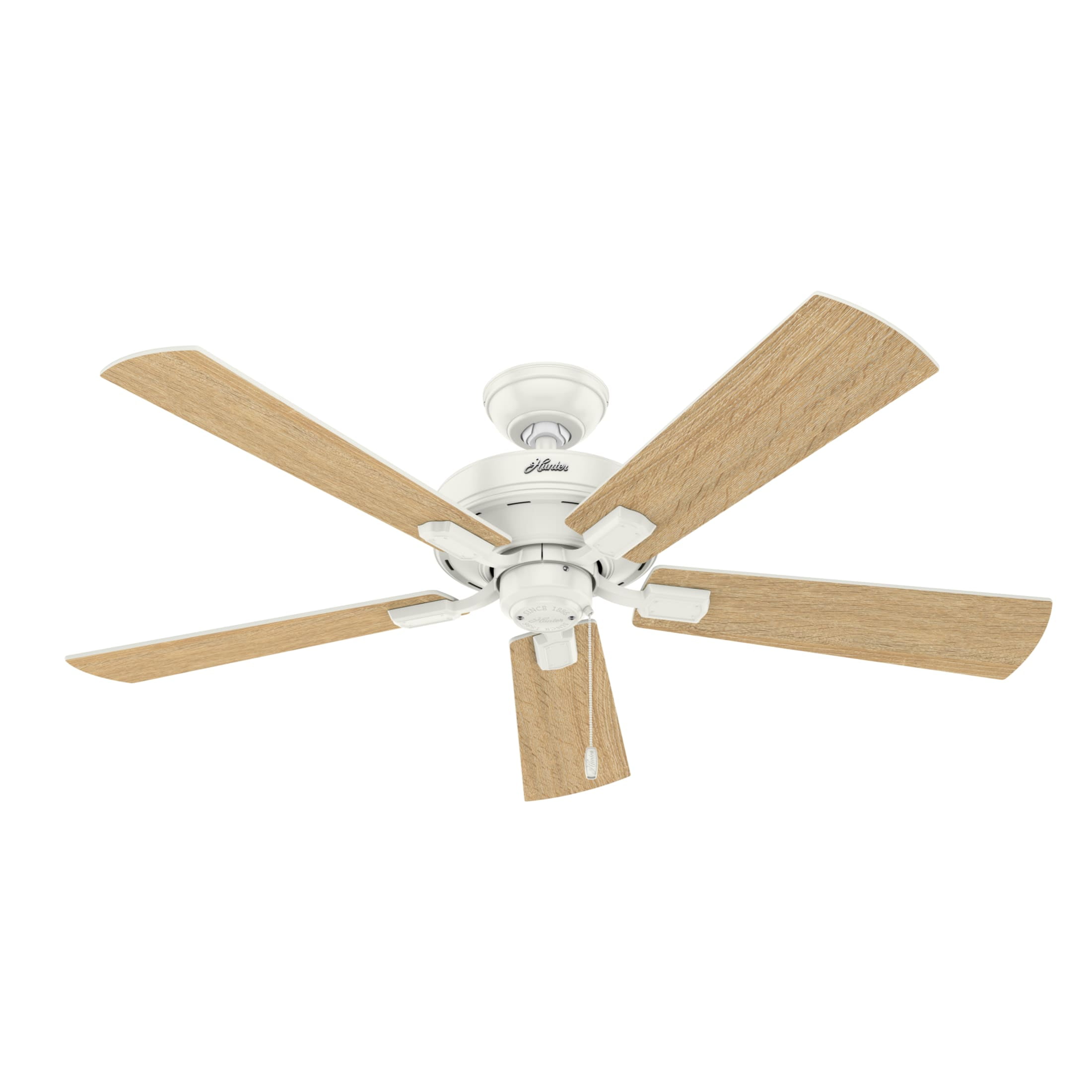 Hunter 52 inch Indoor Ceiling Fan with LED Lights and Pull Chain - White Ceiling Fan, 5 Blades, Standard Mount, For Bedroom, Living Room, or Kitchen, 3 inch Downrod - Crestfield 54204, Fresh White - Image 3