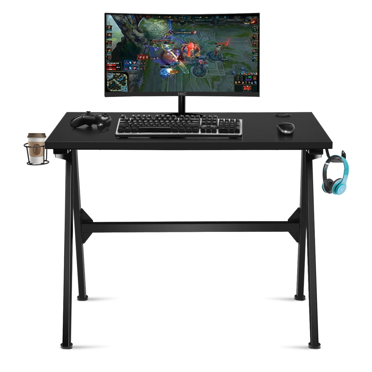 Costway Gaming Desk Home Office PC Table Computer Desk with Cup Holder & Headphone Hook - Image 3