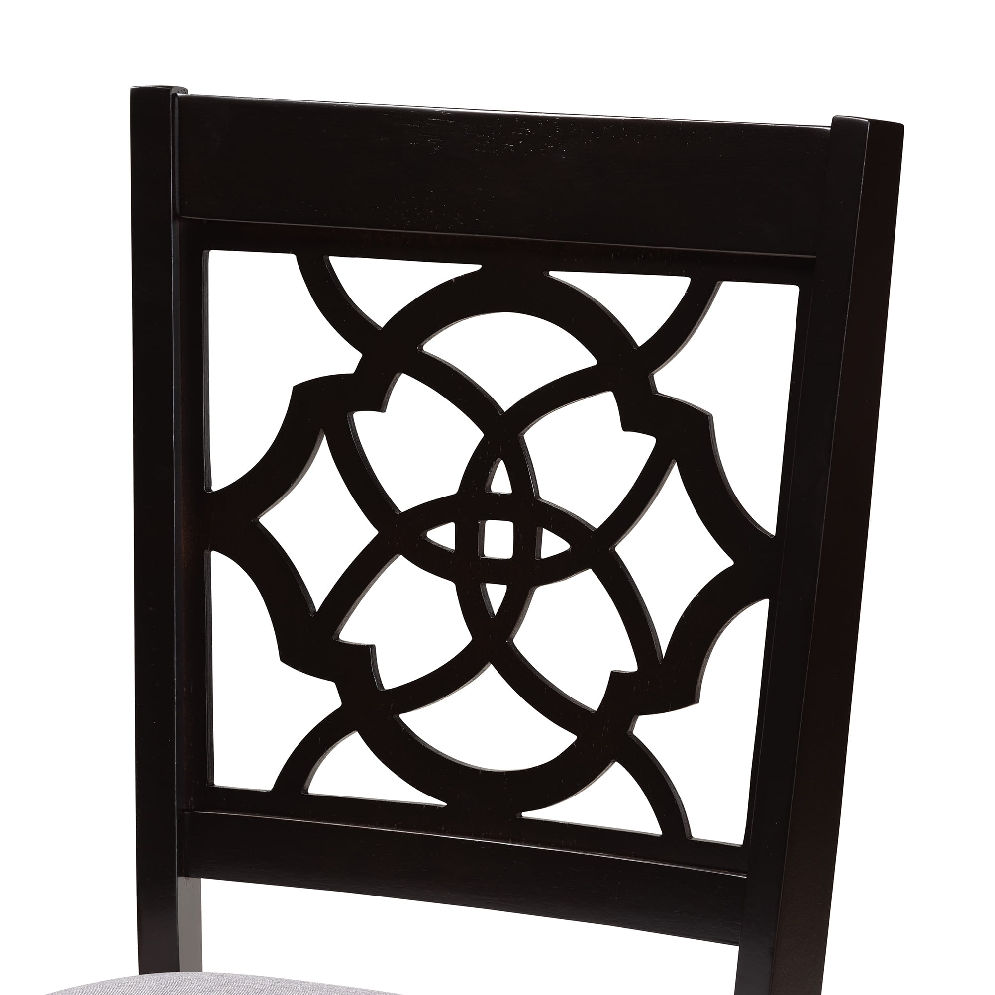 Baxton Studio Renaud Modern and Contemporary Grey Fabric Upholstered and Dark Brown Finished Wood 2-Piece Dining Chair Set - Image 7