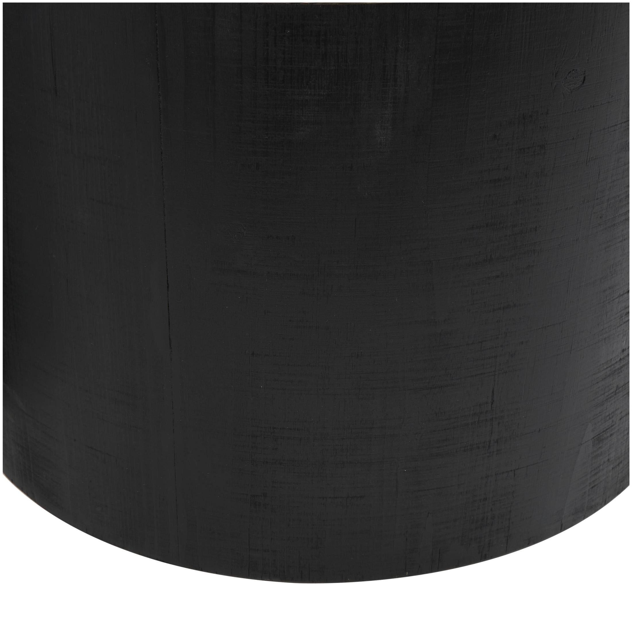 DecMode 19" x 20" Black Wood Handmade Accent Table with Brown Wrapped Seagrass Tabletops, 2-Pieces - Image 10