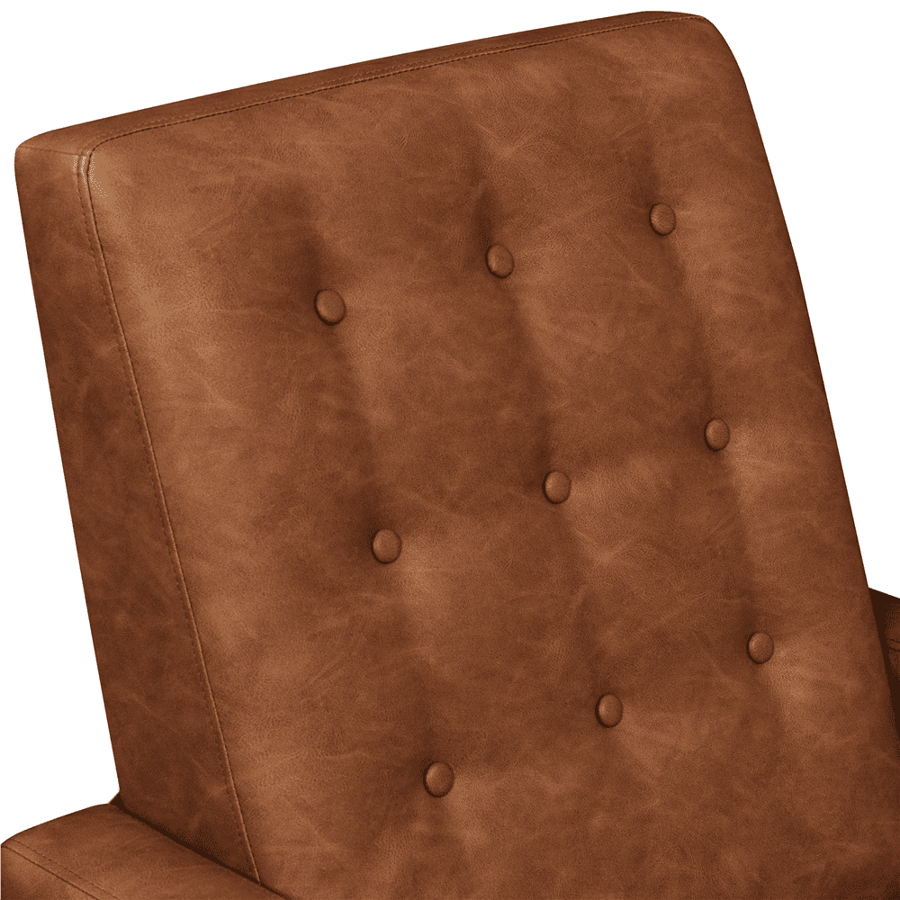 Renwick Mid-Century Modern Faux Leather Recliner for Living Room, Brown - Image 2