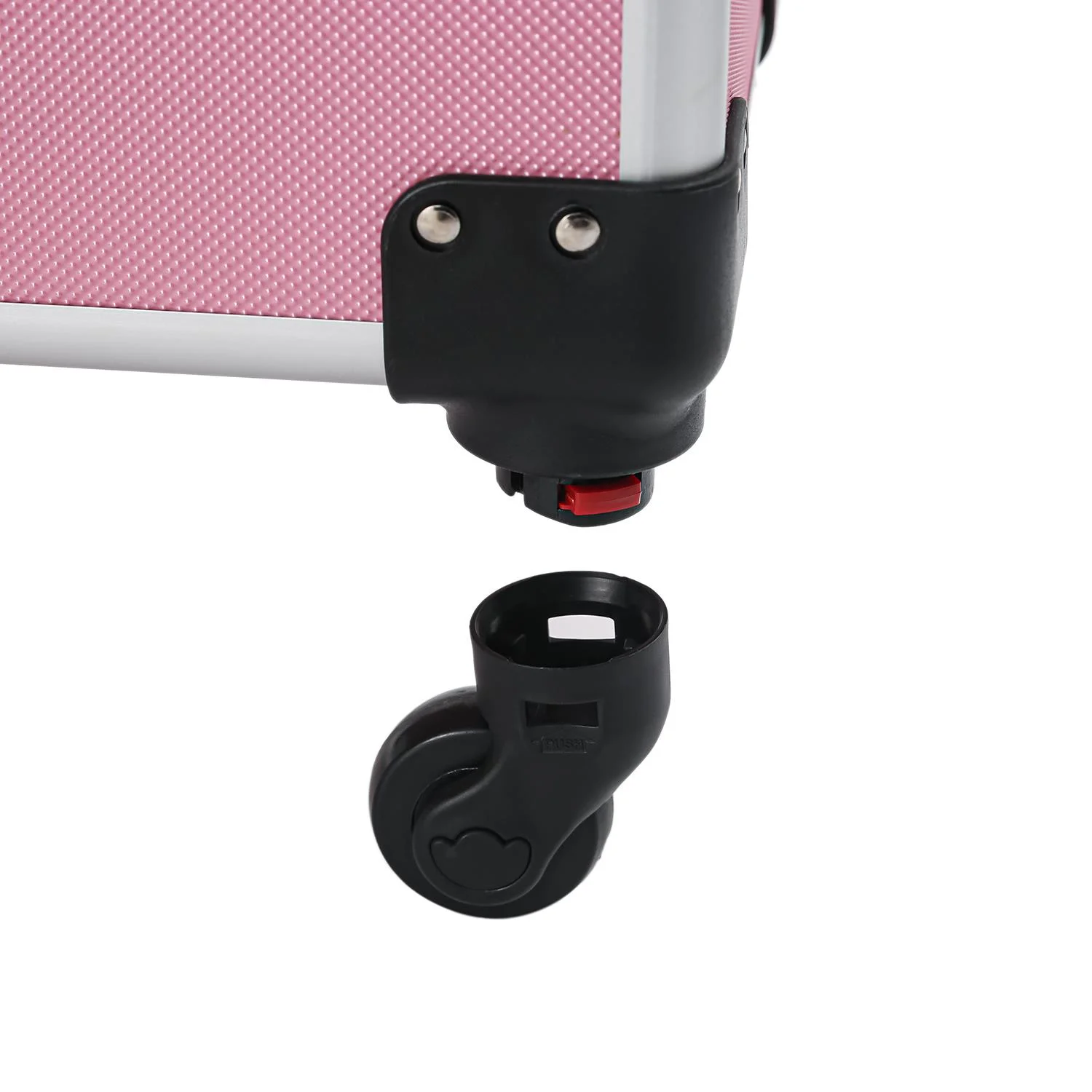 Zimtown 4 in 1 Aluminum Rolling Cosmetic Makeup Train Cases Trolley Professional Artist Organizer - Image 4