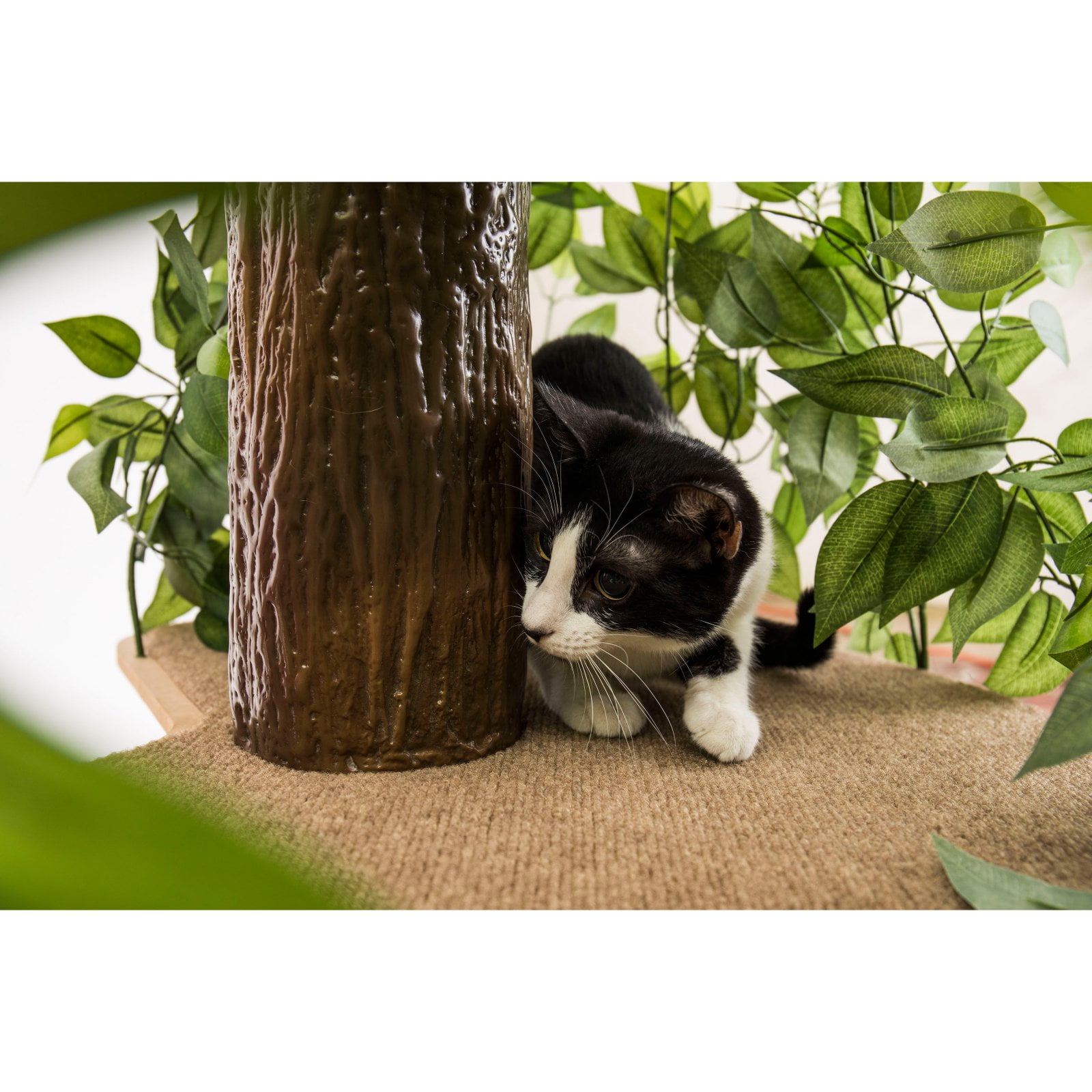 On2Pets Cat Tree with Leaves, Cat House & Cat Activity Tree, Multi-Level Cat Condo for Indoor Cats, Square Base - Image 2
