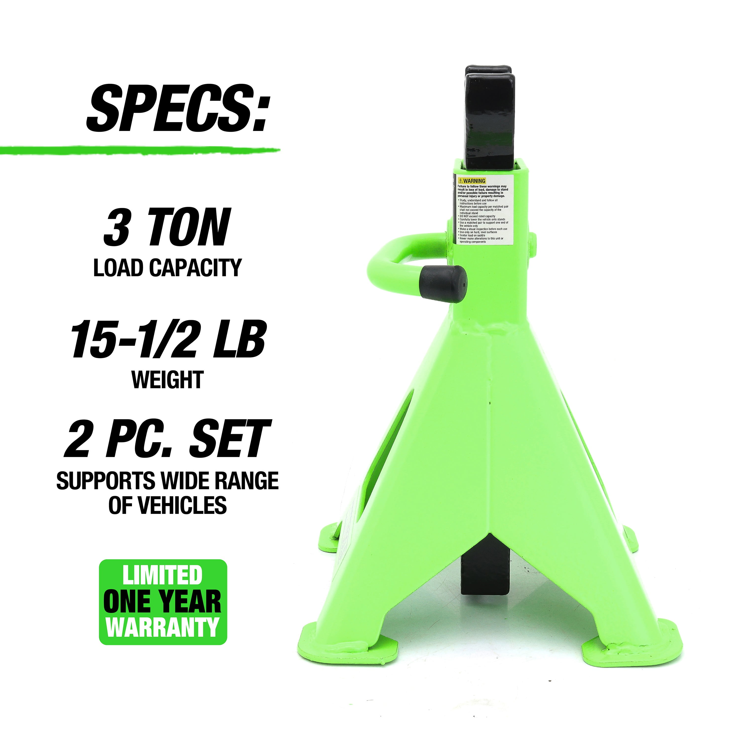 OEMTools 3 Ton Jack Stands, 2 Piece - Image 5