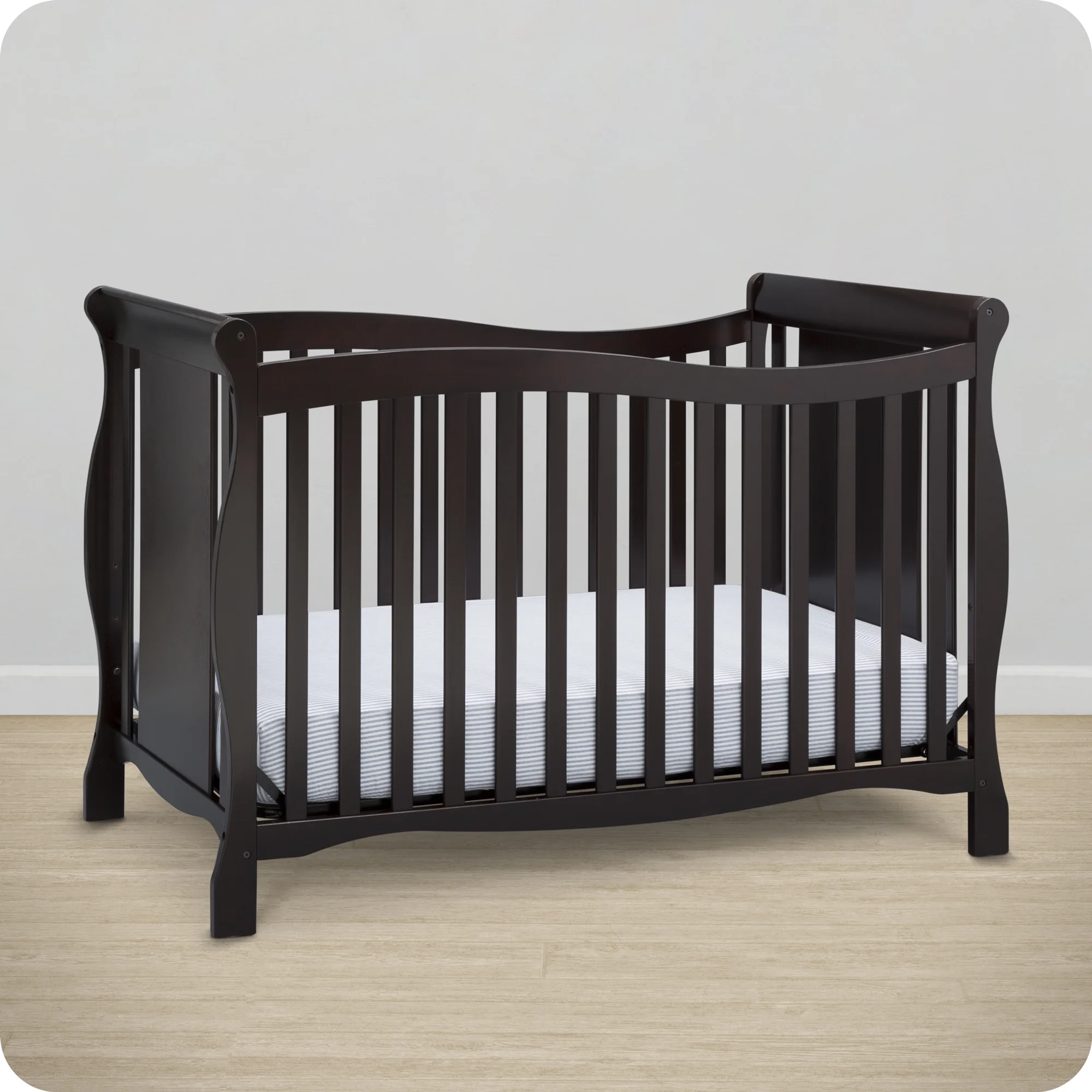 Delta Children Brookside 4-in-1 Convertible Crib, Dark Chocolate - Image 3