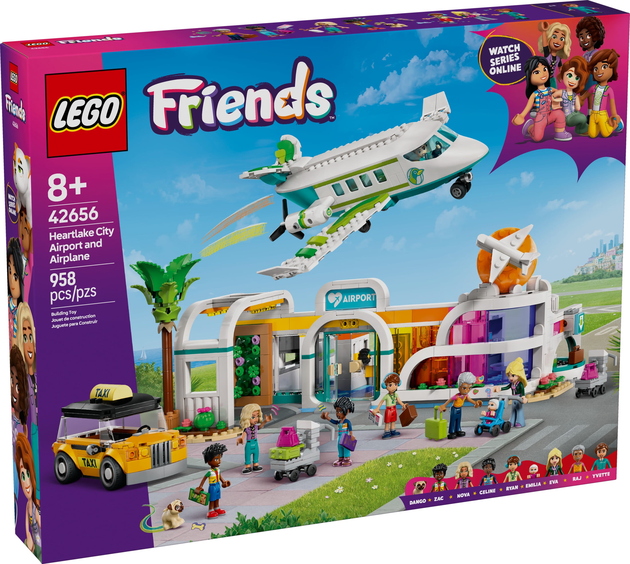 LEGO Friends Heartlake City Airport and Airplane Toy Building Set - Pretend Play for Kids, Girls and Boys, Ages 8+ - with 7 Minidolls, Taxi, Dog Figure and More - Gift Idea for Birthday - 42656 - Image 4