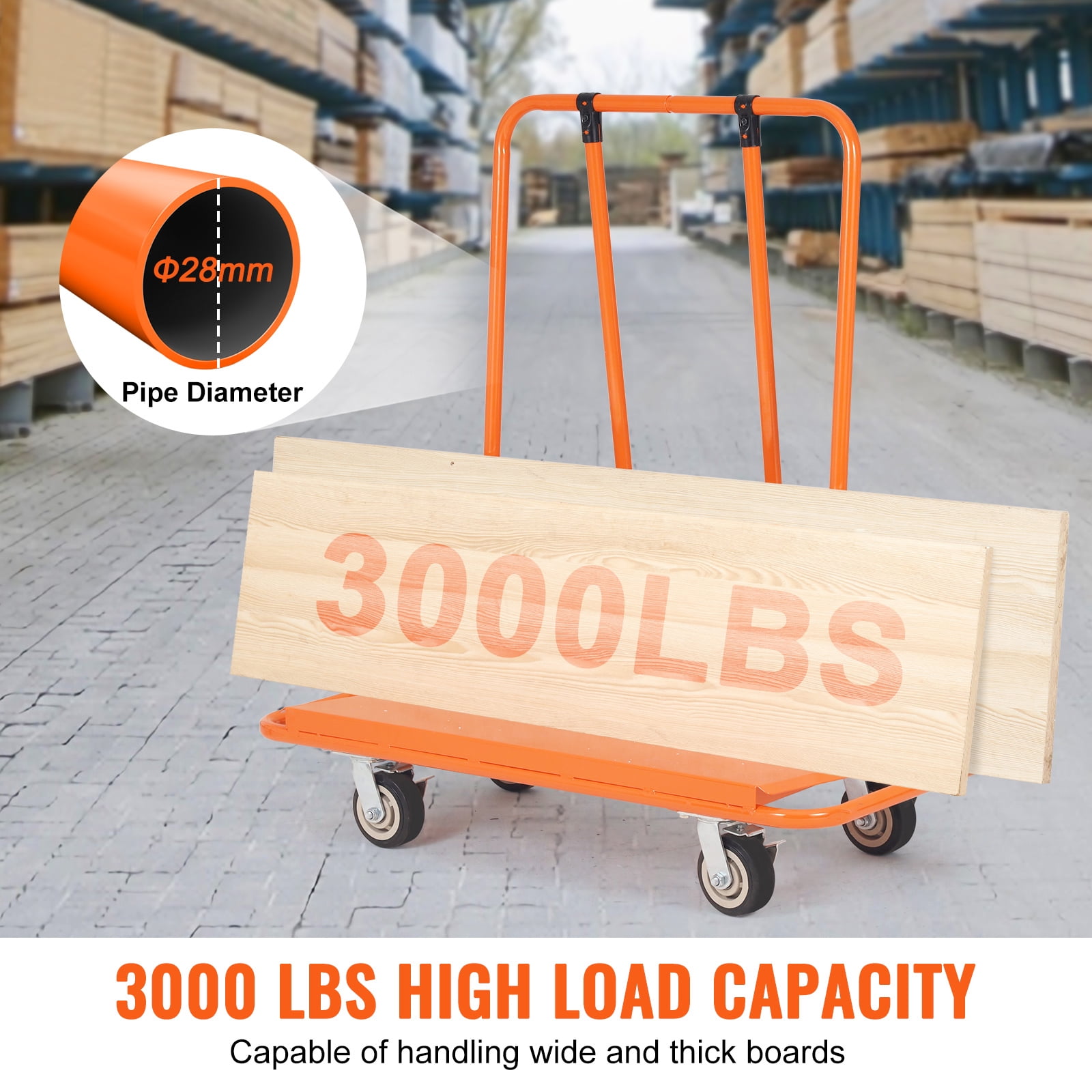 VEVOR Drywall Cart 3000 lbs Panel Cart Dolly Handling Sheetrock Sheet Panel - Image 8