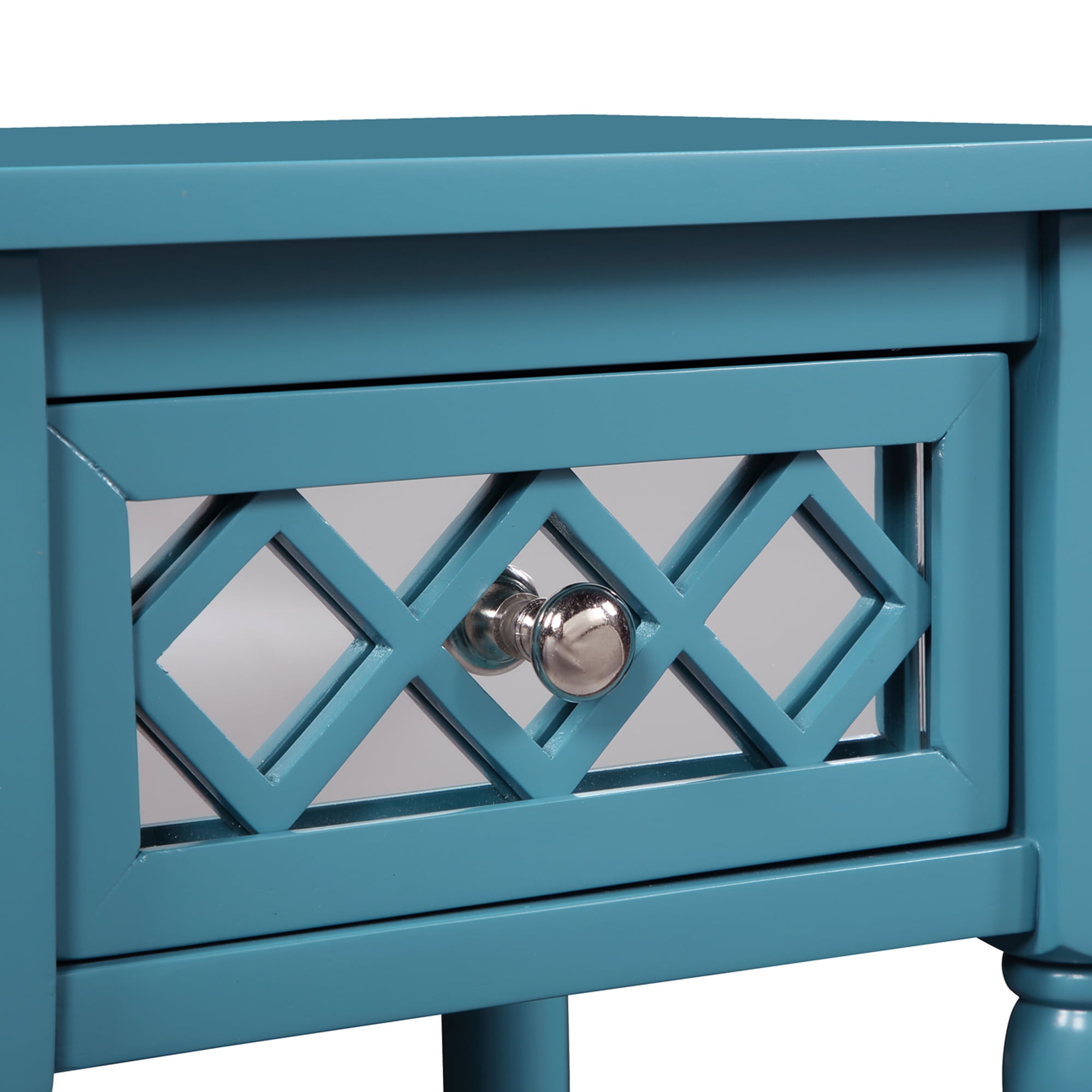 Convenience Concepts French Country Khloe Deluxe 1 Drawer Accent Table with Shelf, Blue - Image 4